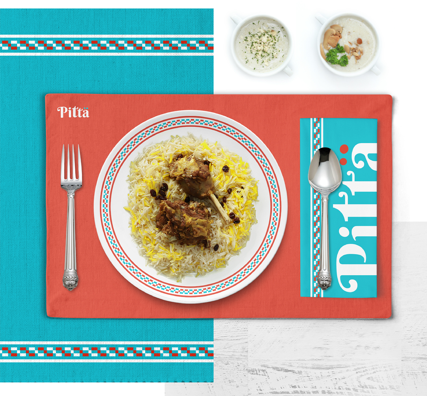 branding  graphic design  Pitta mediterranean Indonesian bandung design Food  Restaurant Branding islamic art