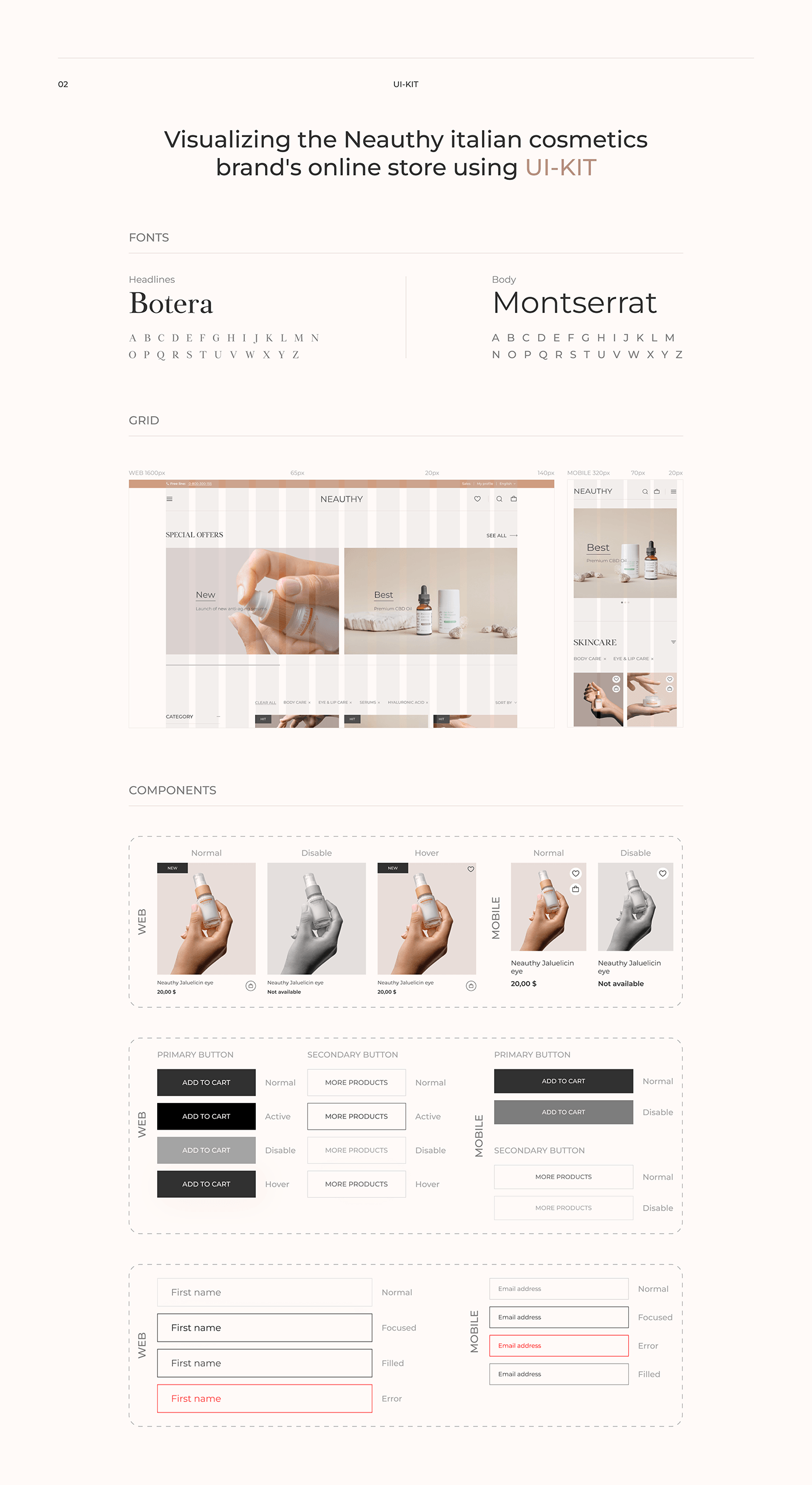 Website Webdesign beauty ui ux Figma e-commerce Web Design  user interface Minimalism shop