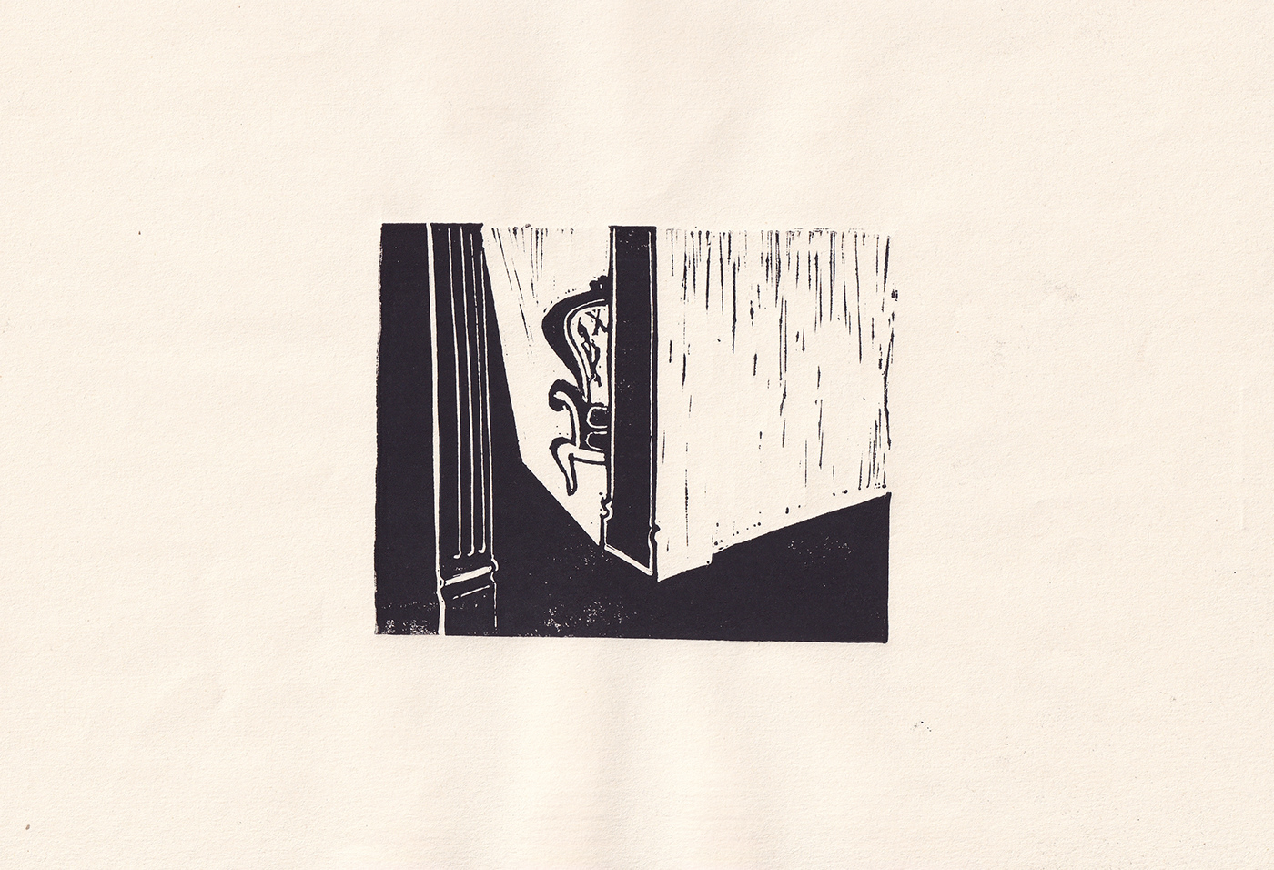 animation  black and white geometric grabado linocut paper printmaking scene Shadows xilogravura