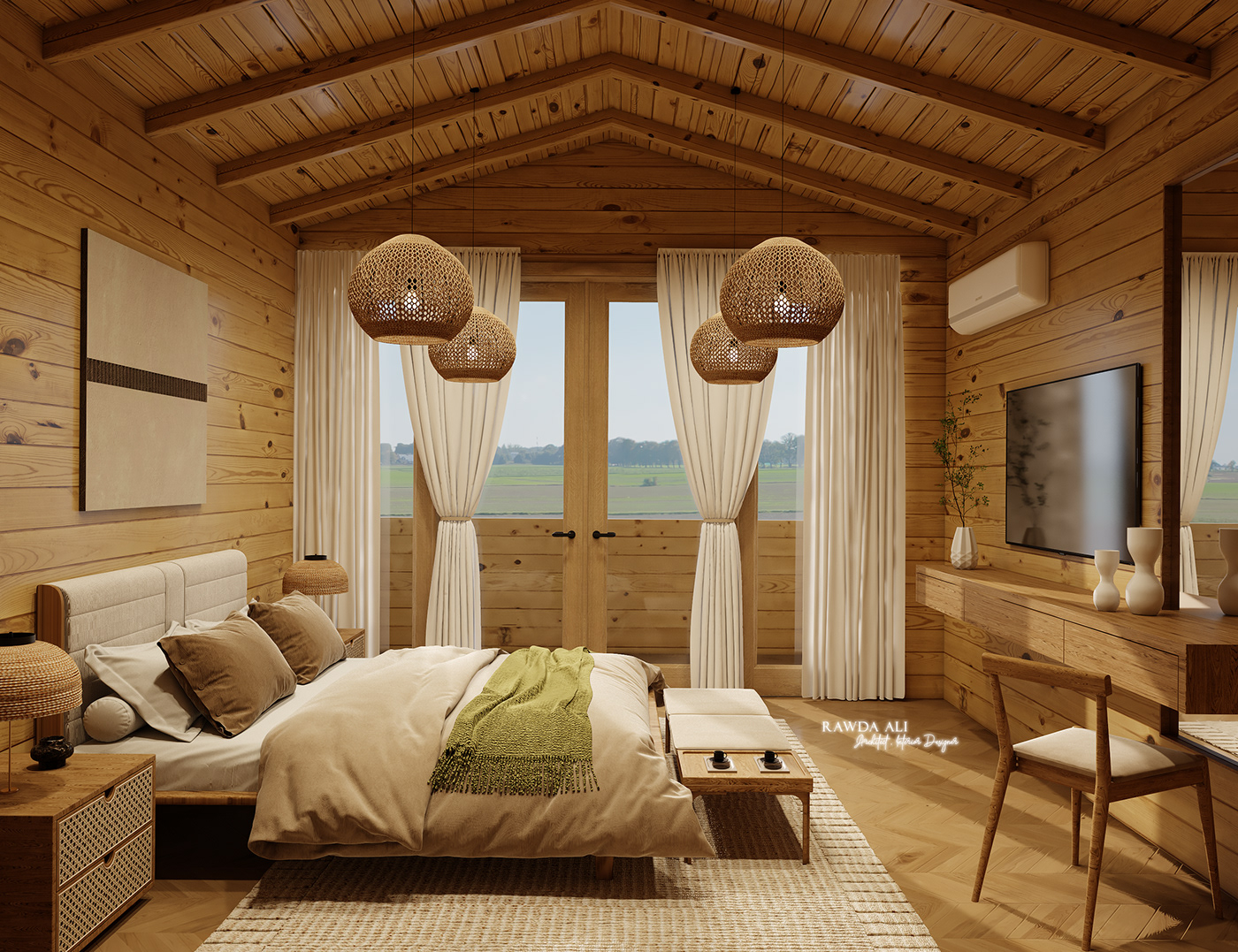 3ds max interior design  Render visualization wooden house wooden furniture KSA Saudi Arabia jeddah جدة