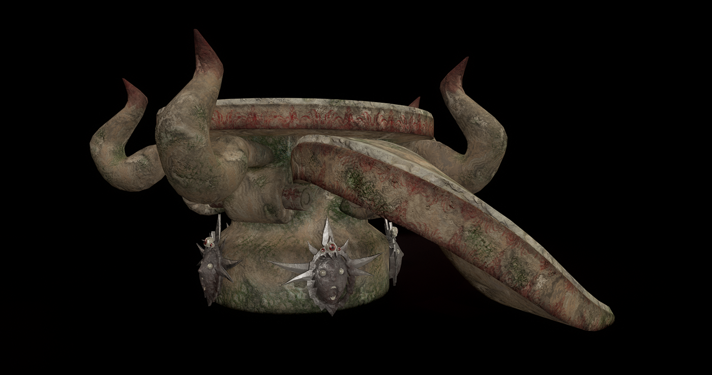 altar Ancient blood horror evil game props 3D God