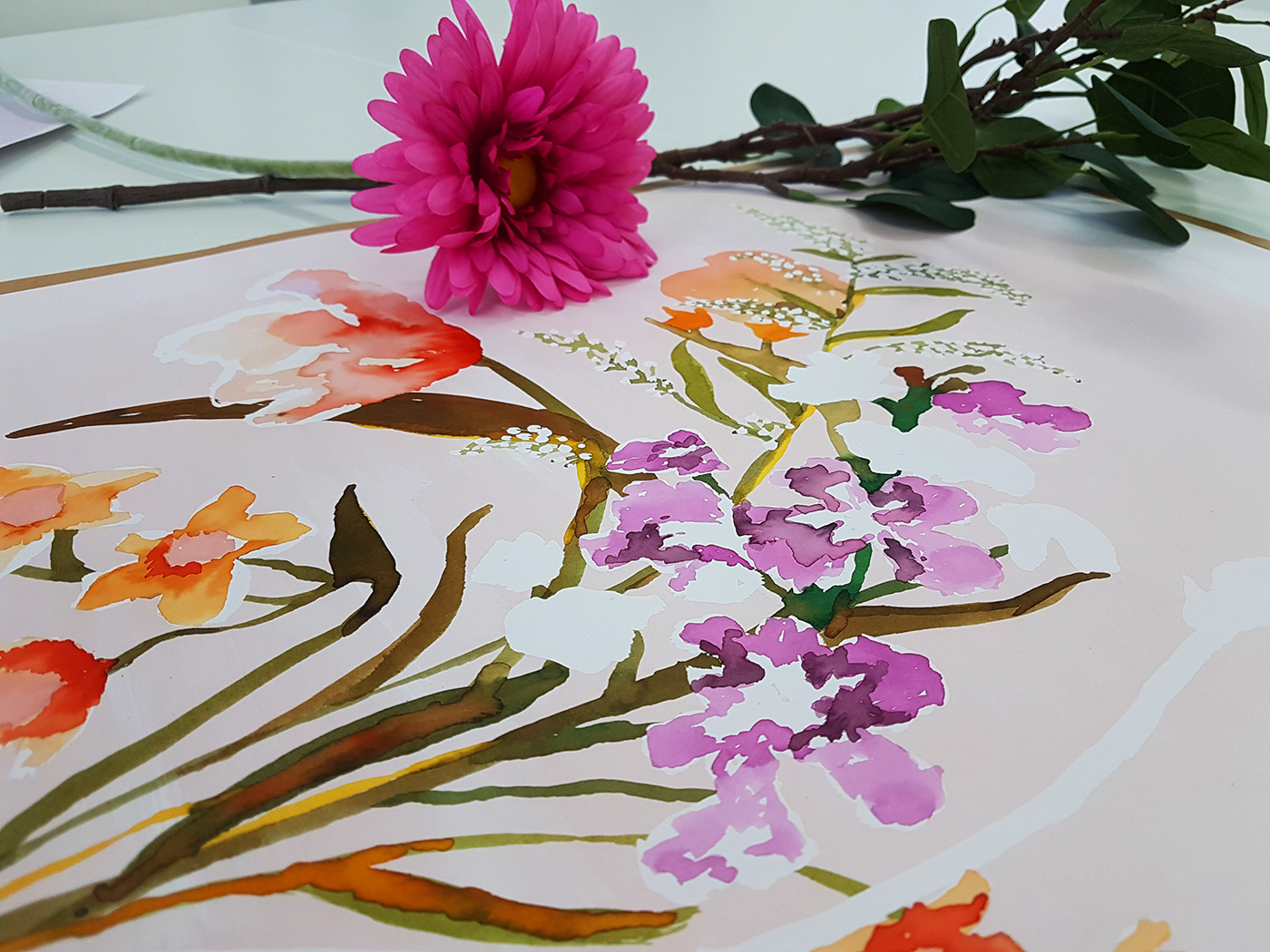 painting   florals inks stilllife observation