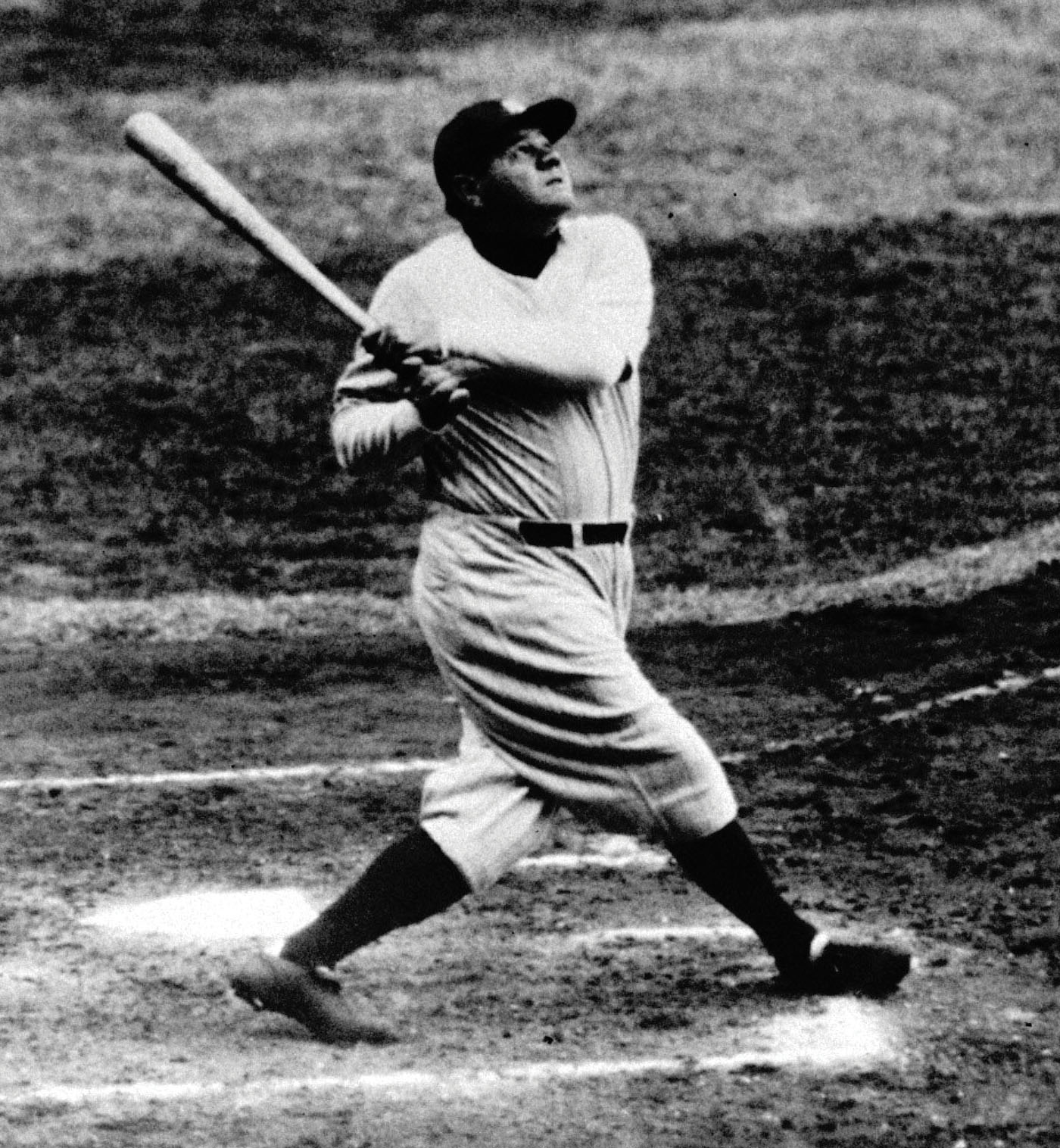 black and white photo of Babe Ruth.