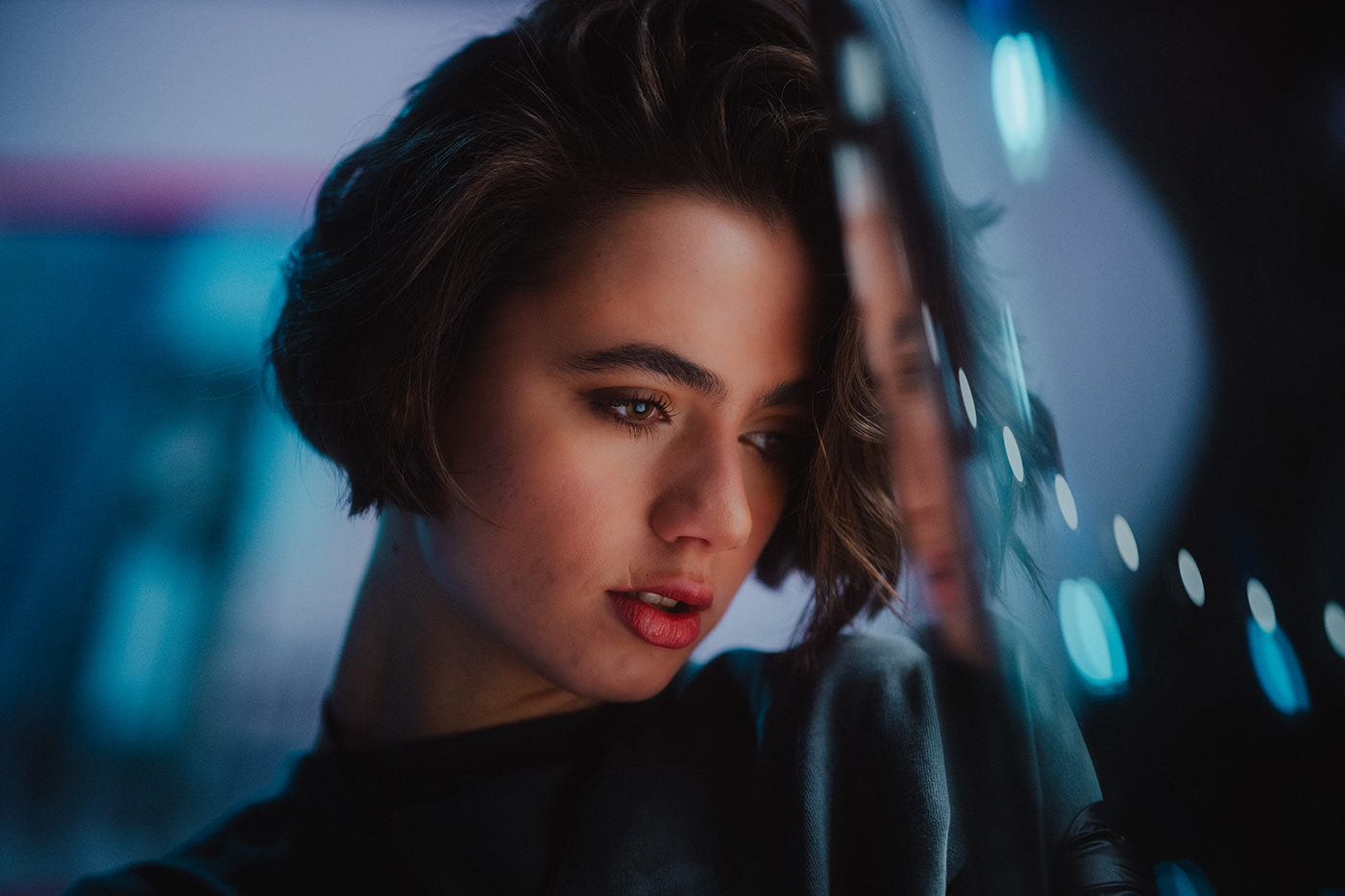 model cinematic movie Advertising  female beauty portrait Leica promist SonyA7IV