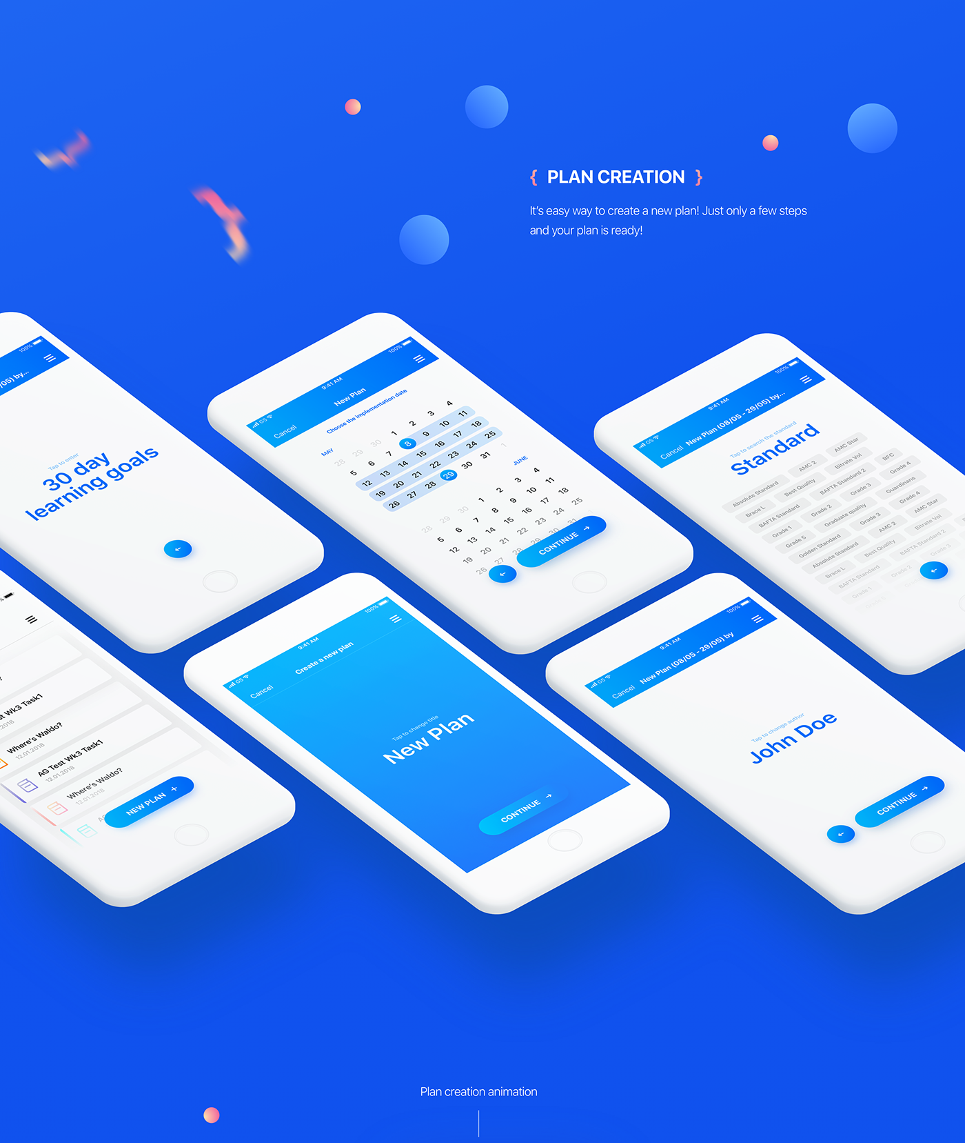 app mobile Education UI ux learn planner animation  motion