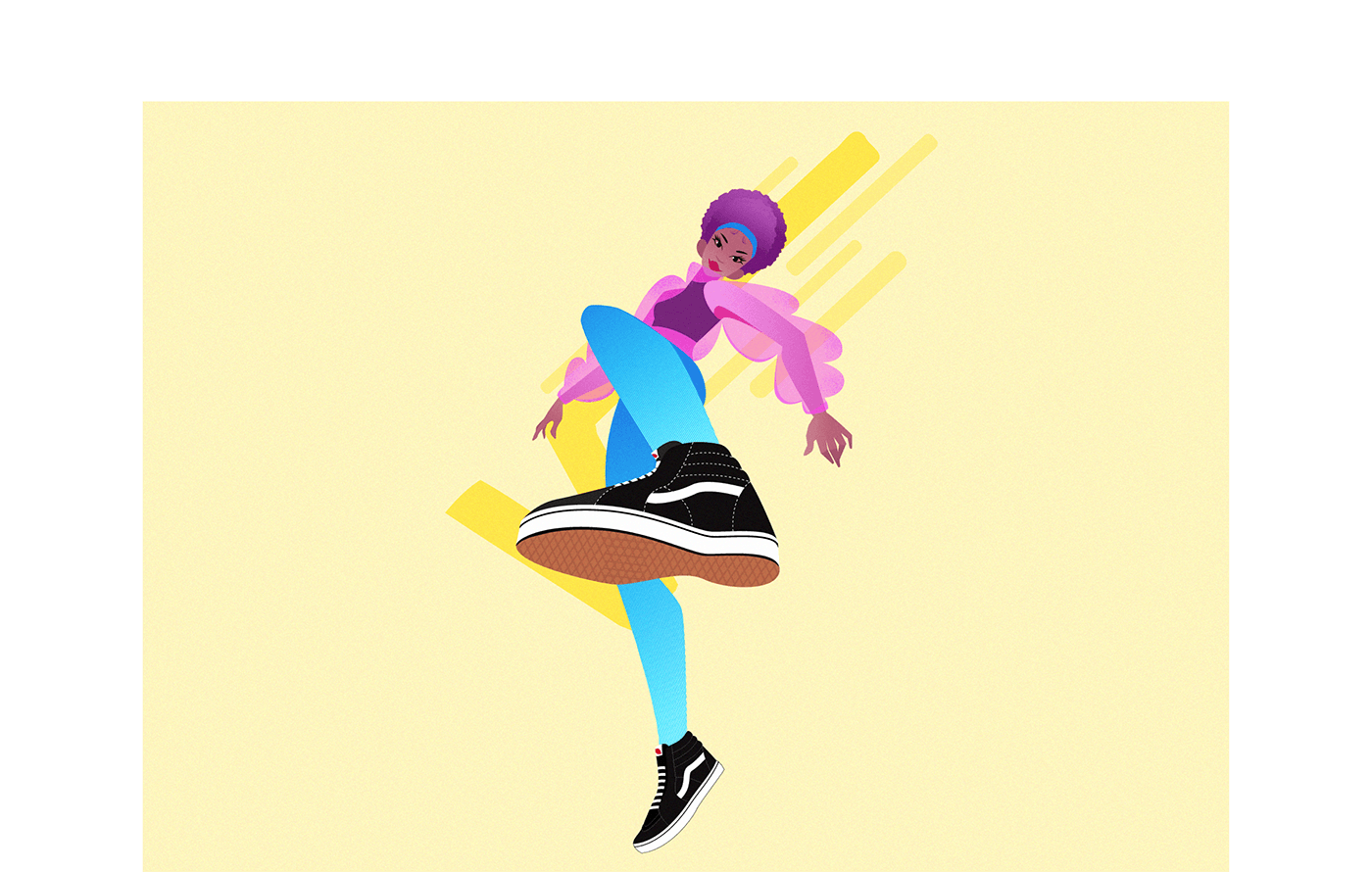 Иллюстрация персонажа в спортивной обуви