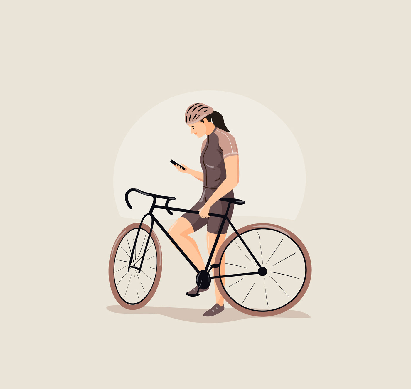 ILLUSTRATION  Drawing  Cycling women people graphic vector pastel Nature Character