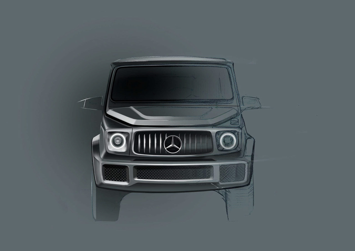 carsketch mercedes suv automotive sketch G Wagon g-klasse g-modell Mercedes Benz Transportation Design