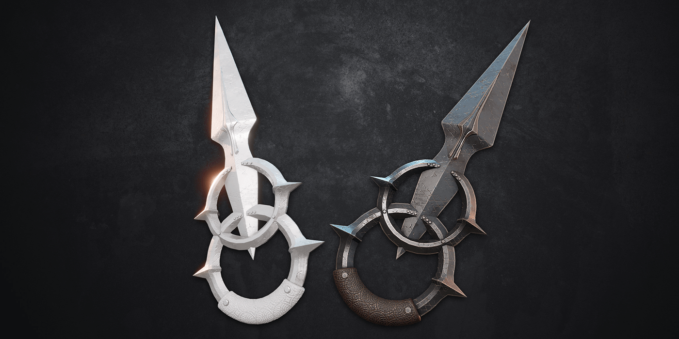 dagger knife Sword Blade fantasy 3D 3dmodeling Render melee ThrowingKnife