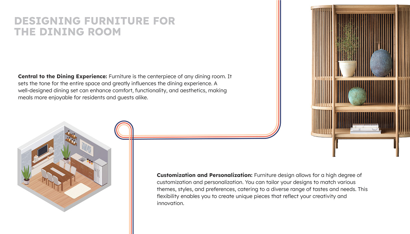 furniture design  chair table wood Interior design dining room Mockup 3d modeling