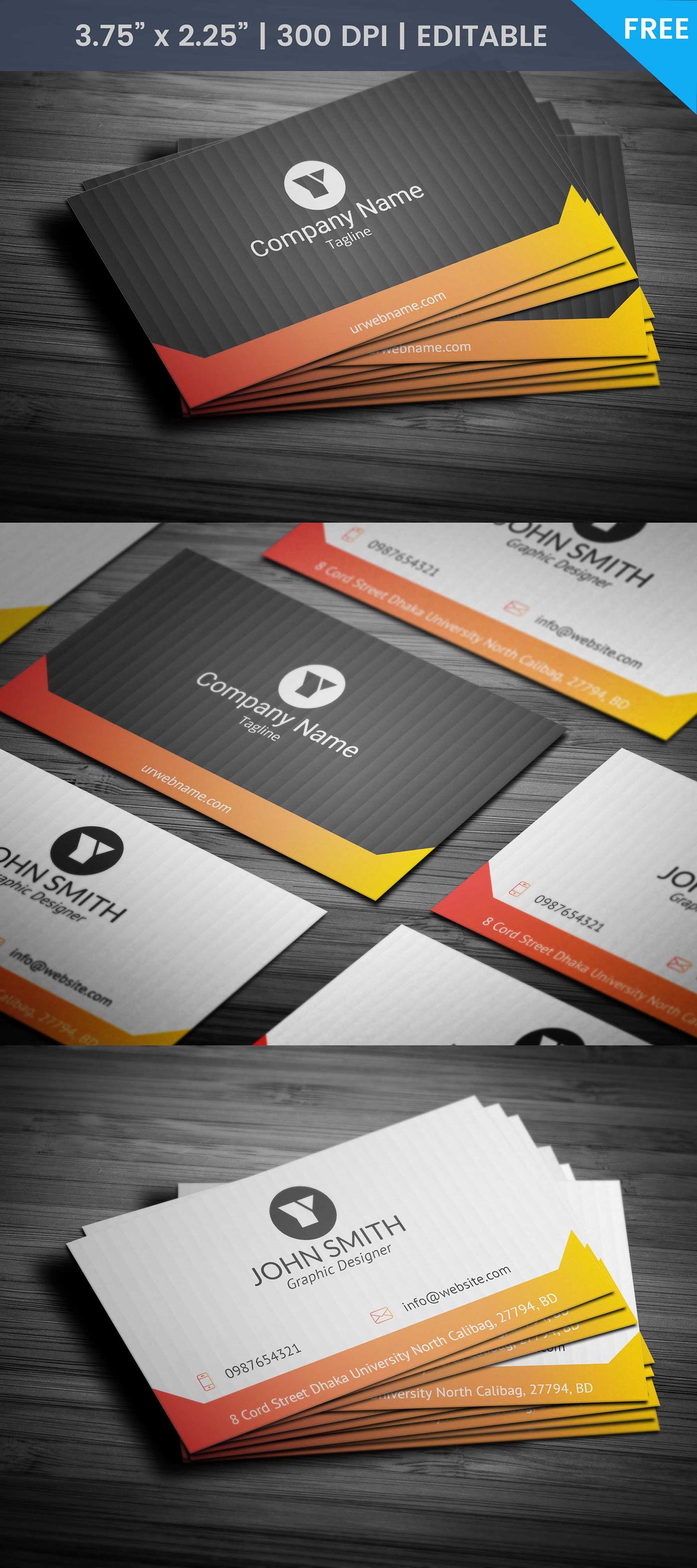 sleek designer business card Business card design template