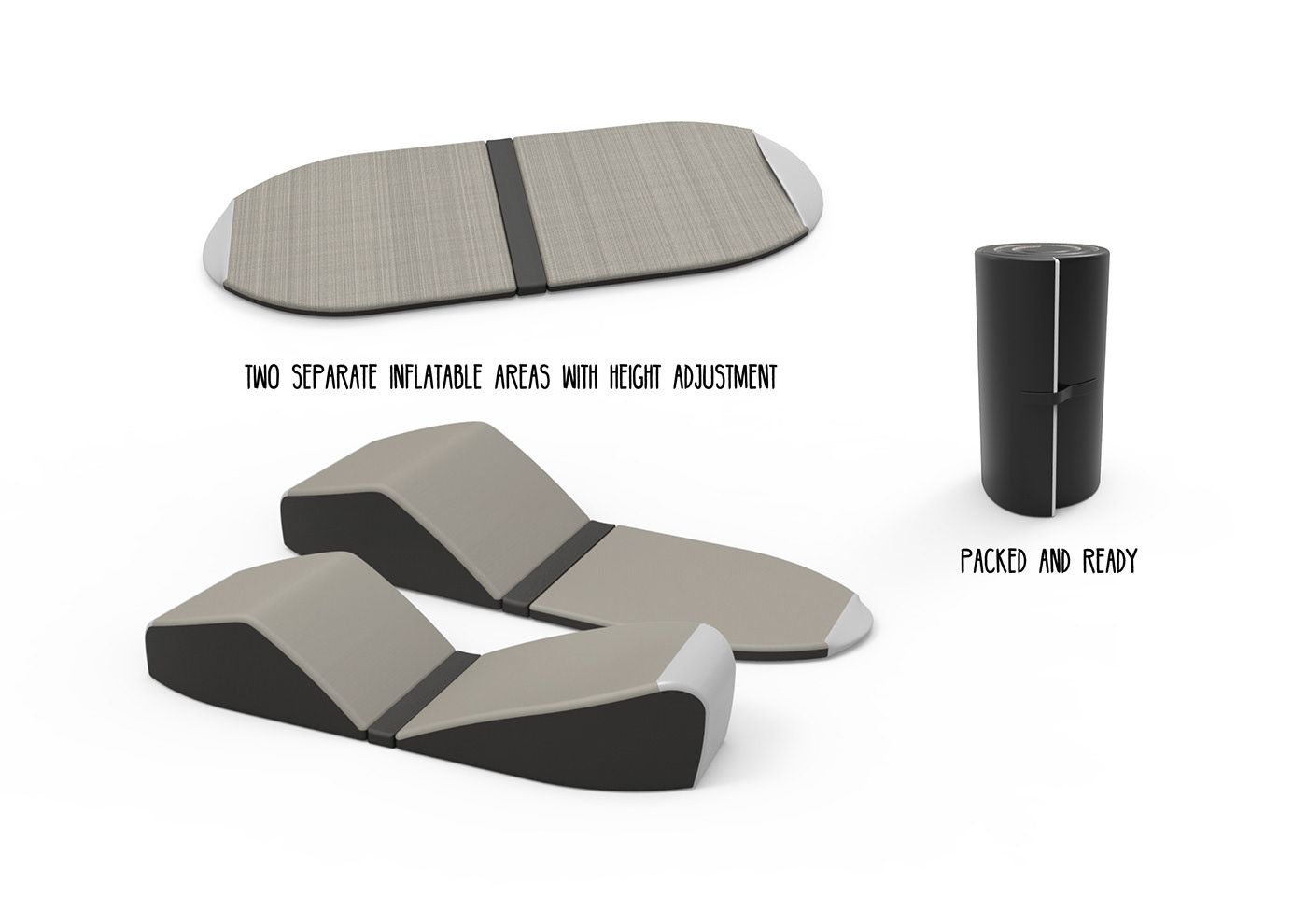 inflatable mattress ergonomic Zero Gravity visualisation