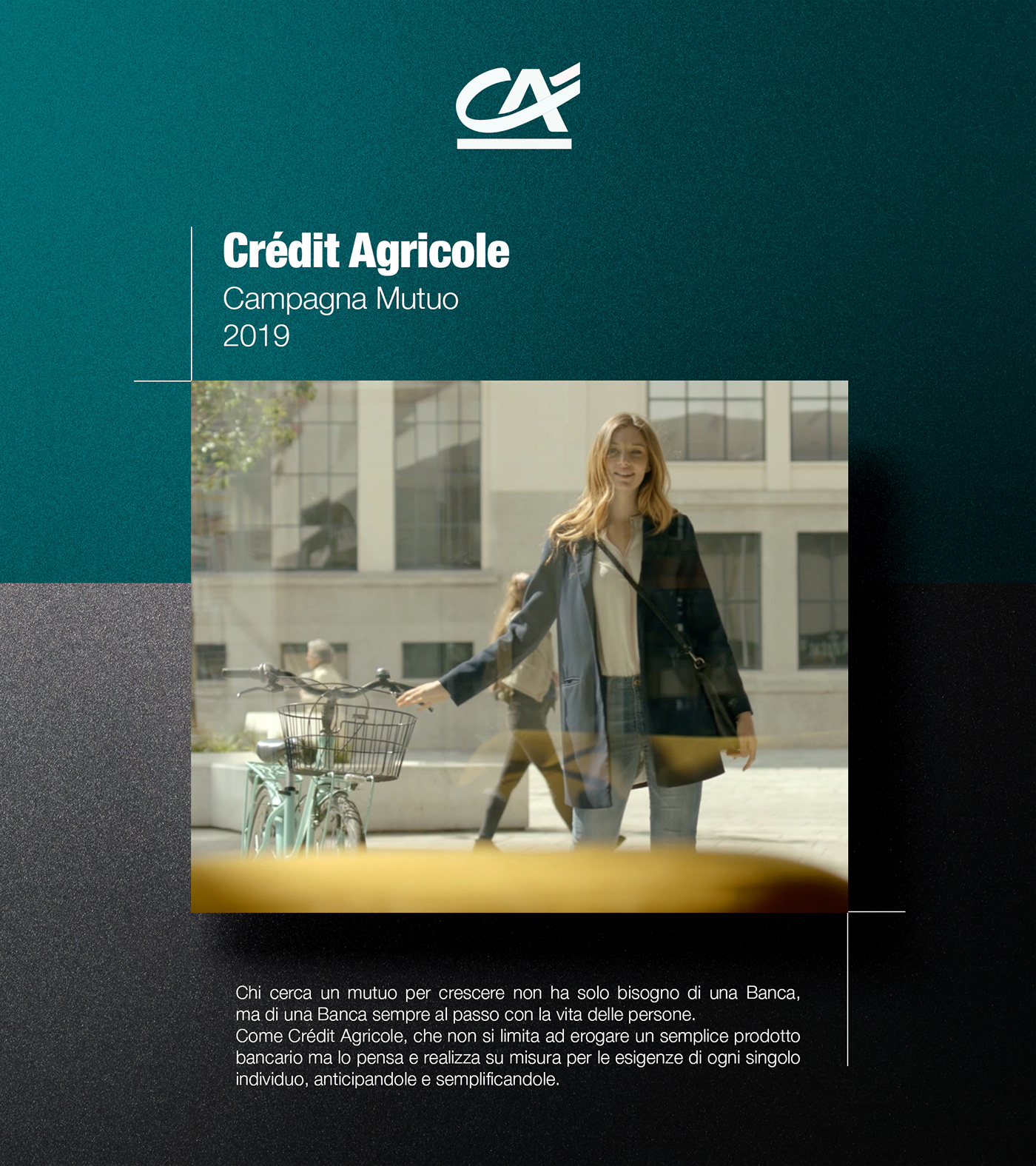 ADV Advertising  Advertising Campaign banca Bank Credit Agricole mutuo set shooting