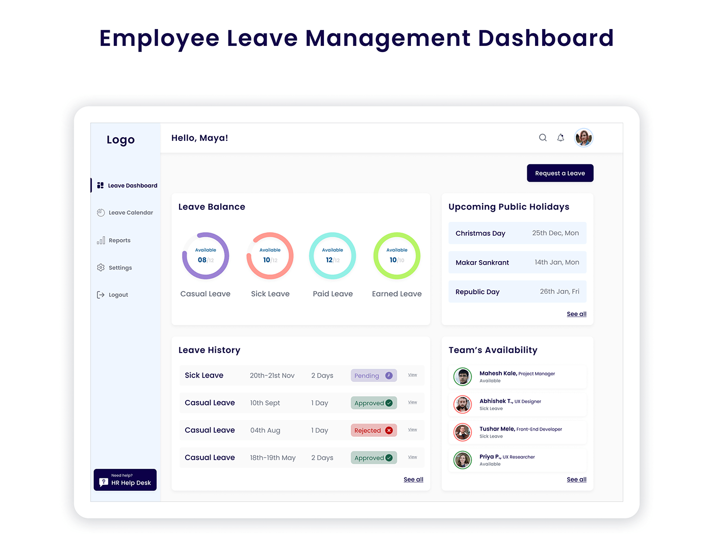 UX design dashboard leave management management Management System HR ux/ui ux dashboard design dashboard ui
