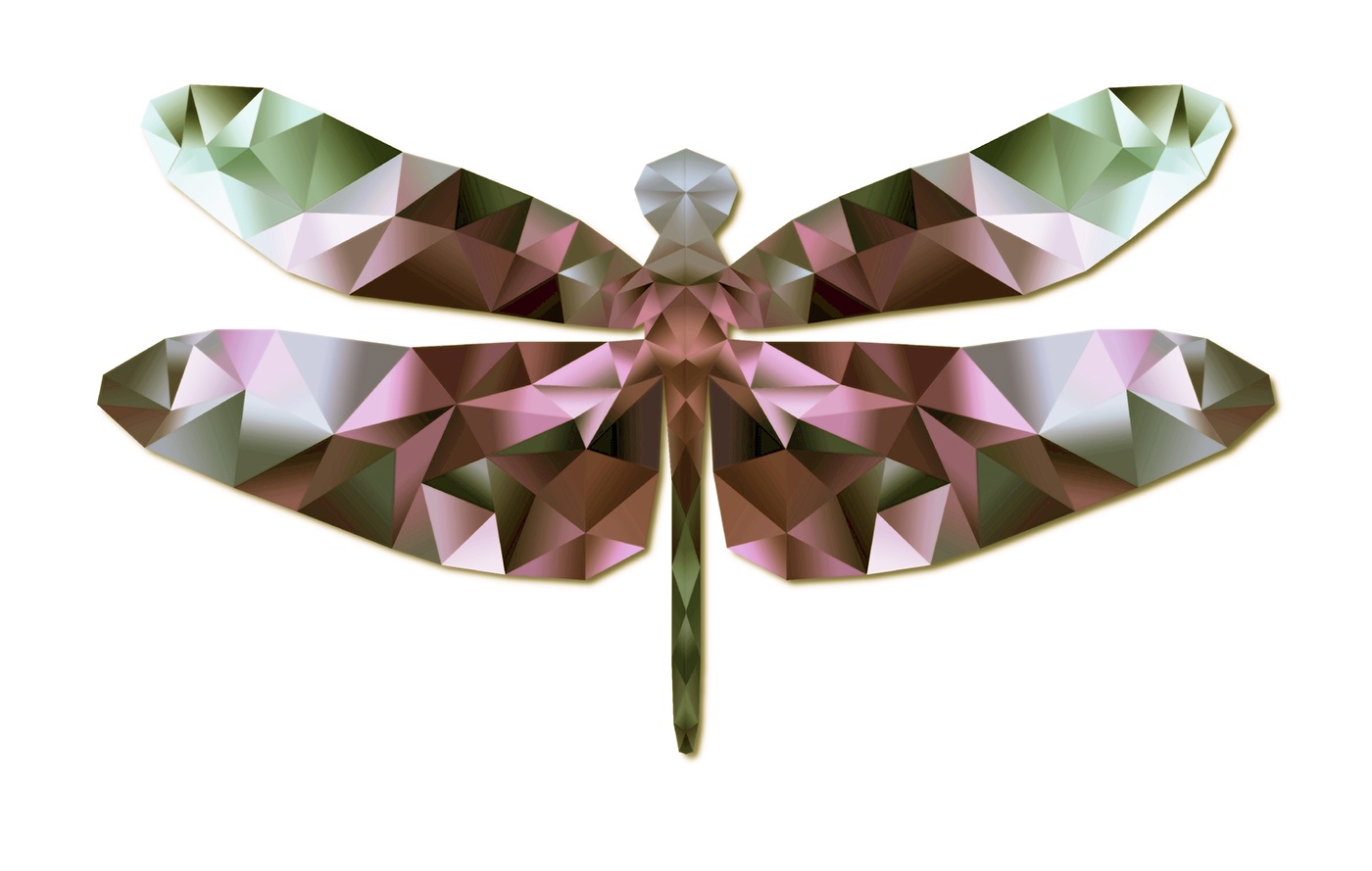 Low Poly polygonal triangle ILLUSTRATION  dragonfly