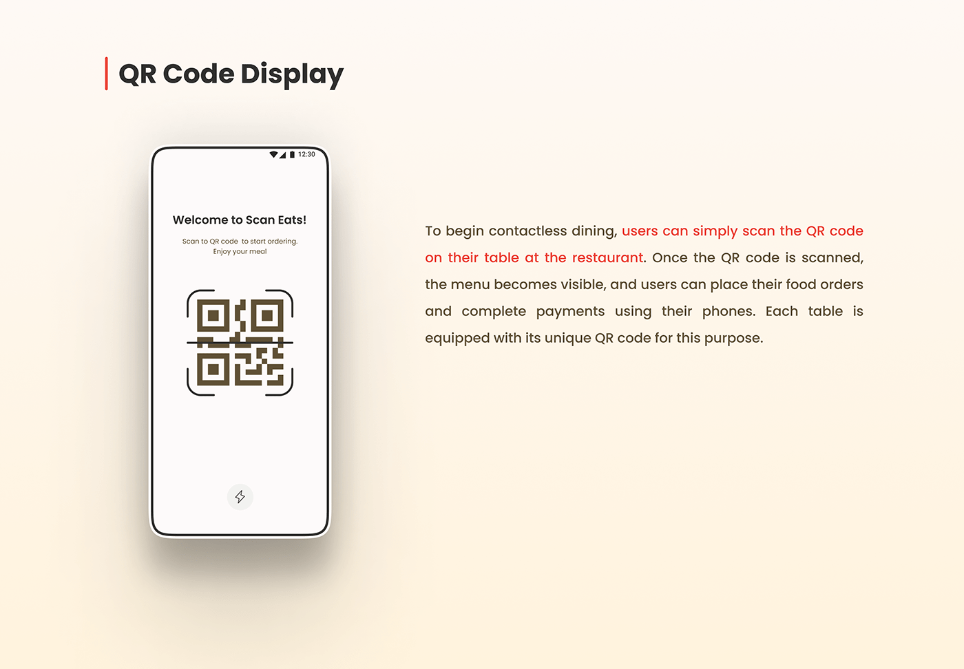 Case Study Mobile app UI/UX Figma Food ordering app restaurant QR Code brand identity ux Food 