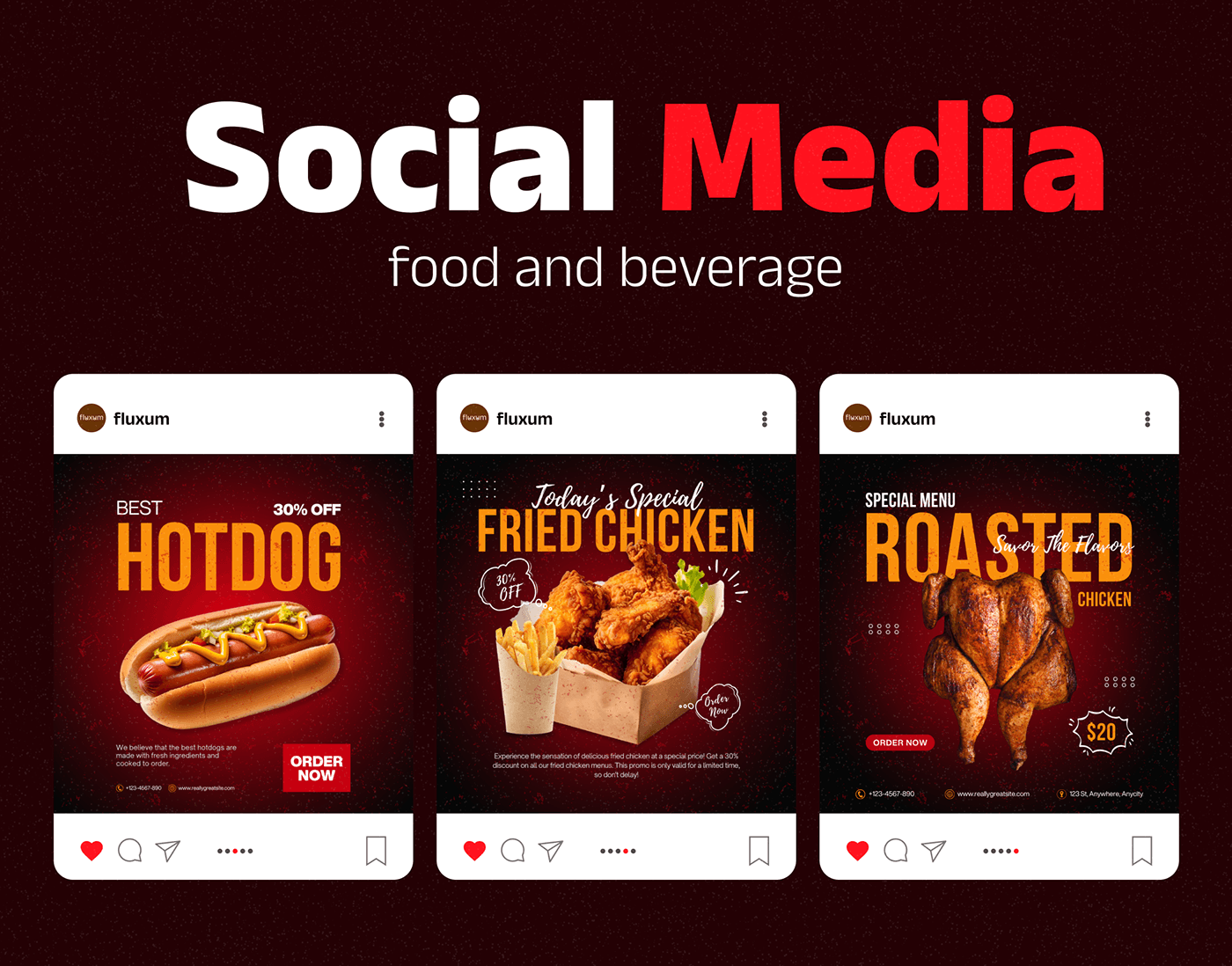 Social media post Instagram Post food and beverage Fast food junk food burger Pizza hotdog chicken fried chicken