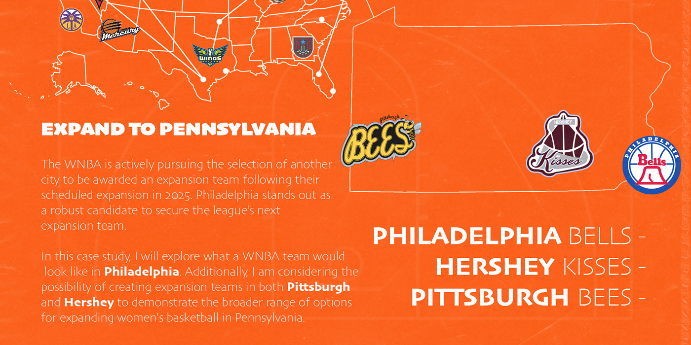 WNBA NBA brand identity Graphic Designer Logo Design Pittsburgh hershey expansion philadelphia womens basketball