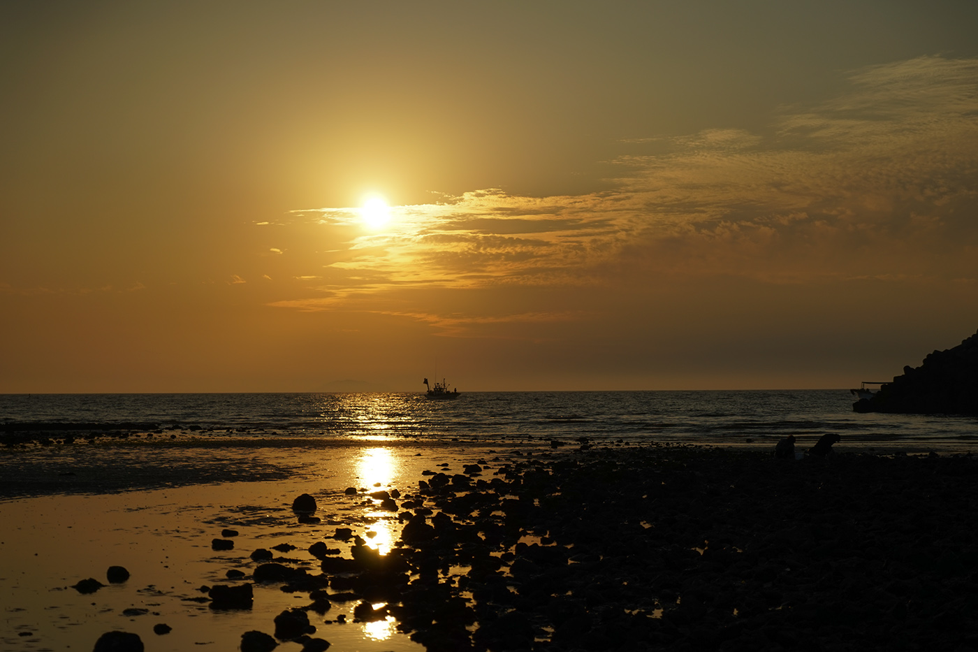 sunset beach sea Korea Anmyeondo