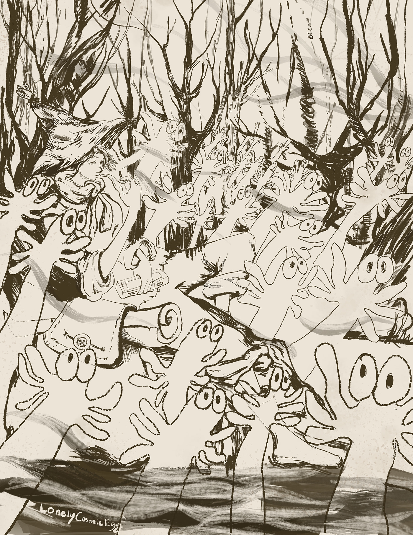 children's book Digital Inking Drawing  fanart forest ink drawing inktober Procreate sketch Tove Jansson 