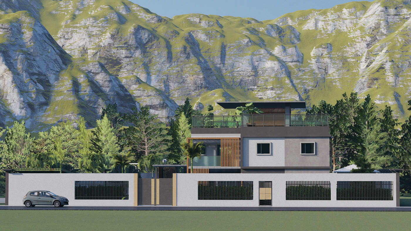 duplex lumion 10 architecture cameroon africa design btp construction r+1 toit terrasse