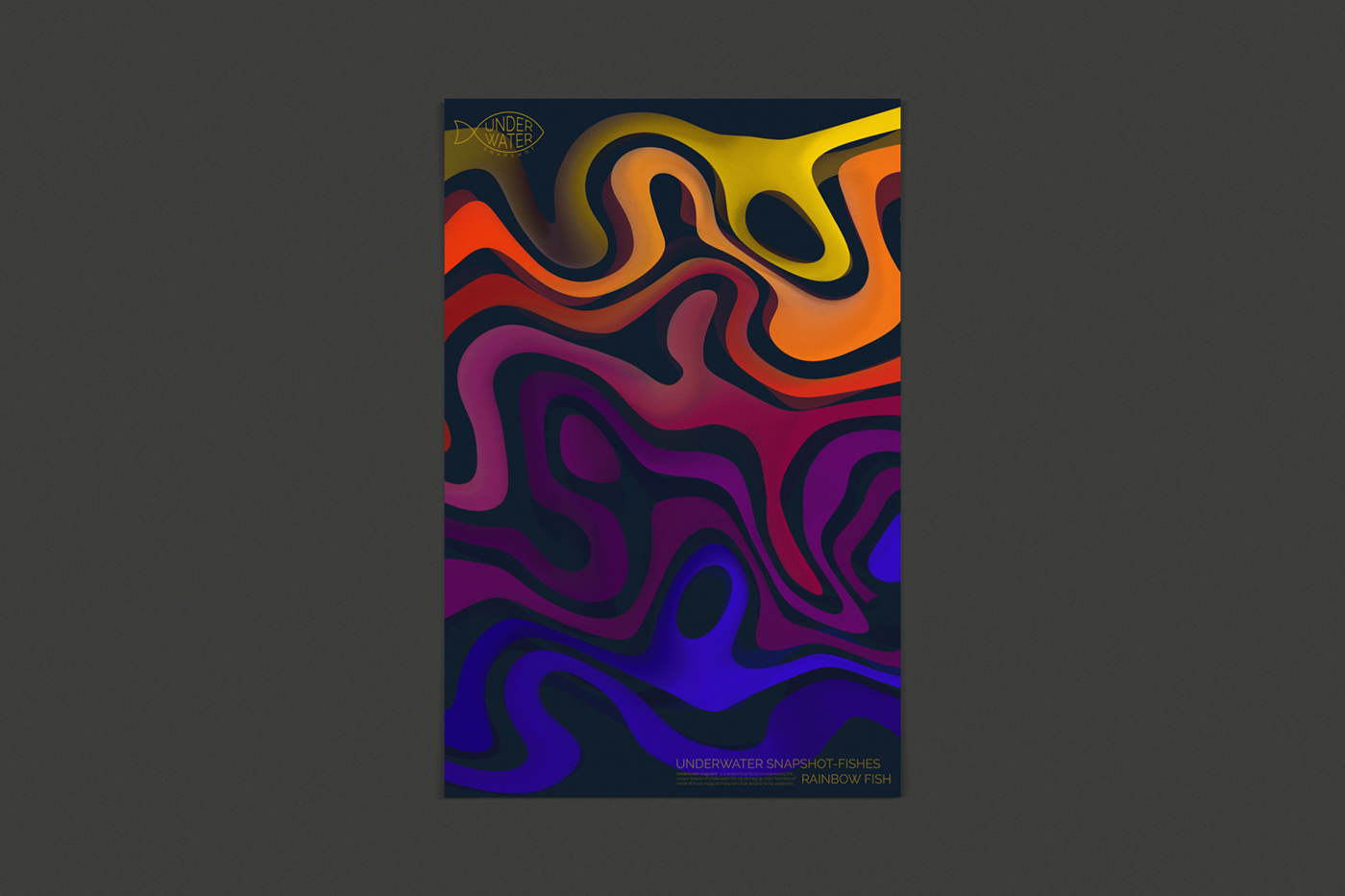 grahpic design ILLUSTRATION  abstract underwater colorful Poster Design gradient fish Harmony 2D