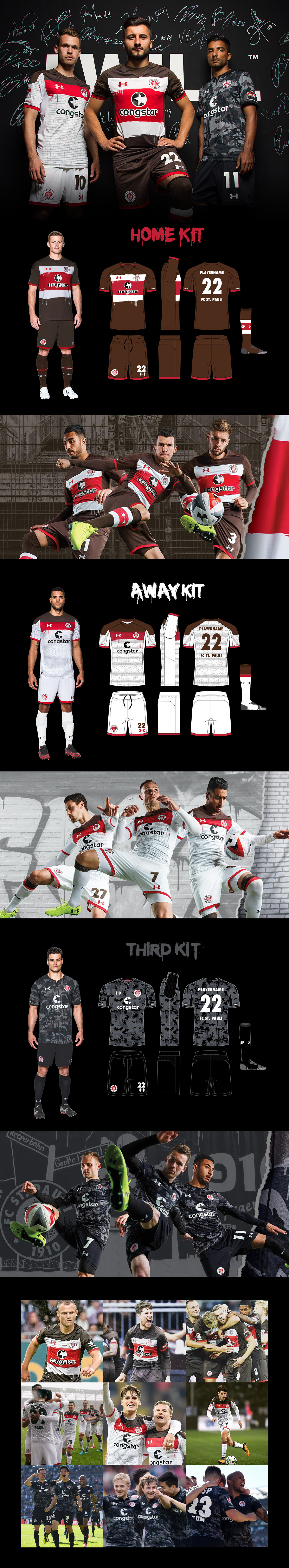 fc st. pauli St. Pauli Under Armour uniform design Kit Design football soccer Football kit Soccer Kit
