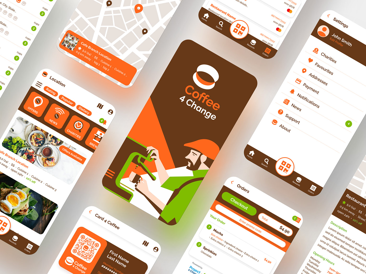 app design brand identity branding  Coffee Ecommerce logo Mobile app UI UI/UX ux