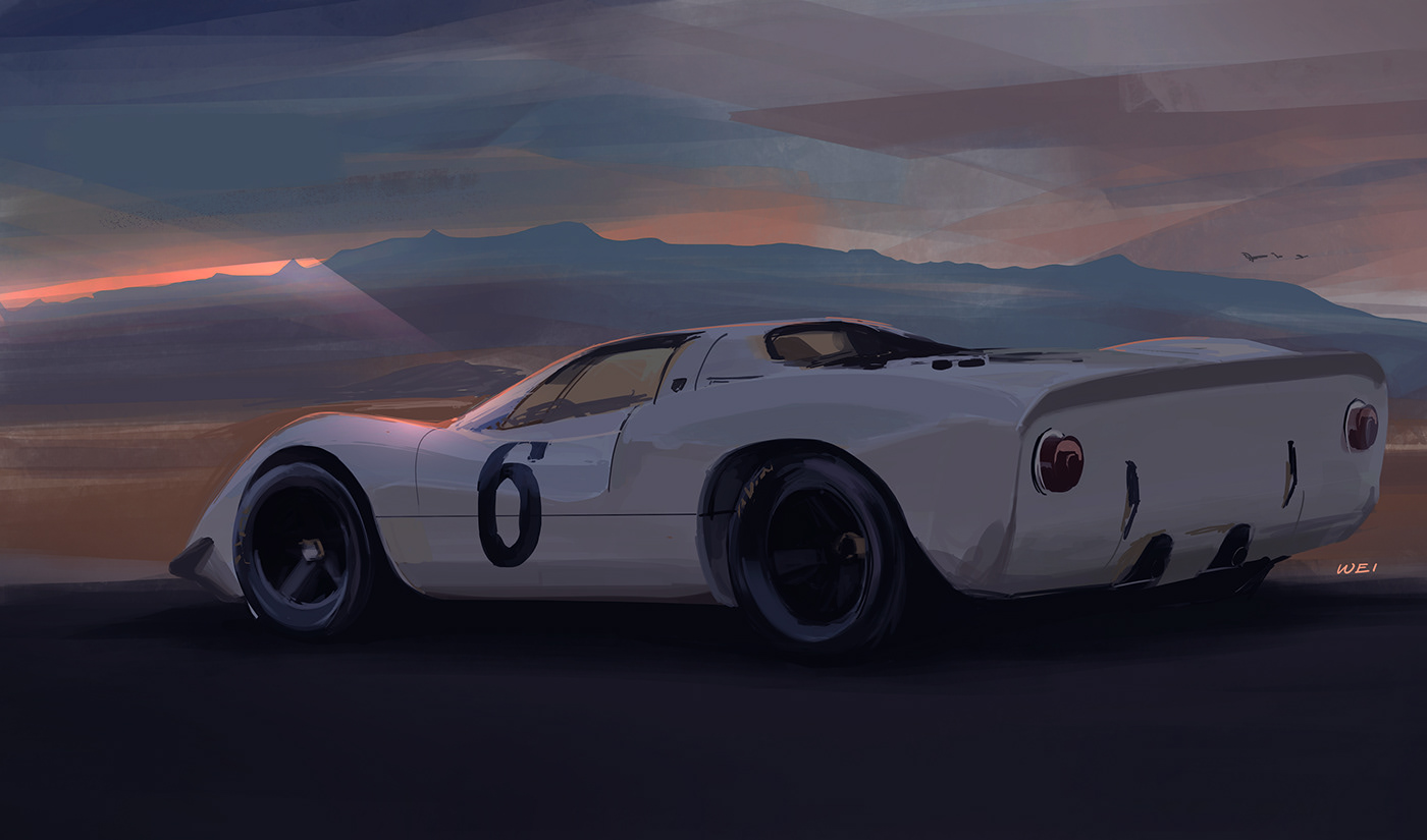 art automobile sketch painting   classiccars petrolhead
