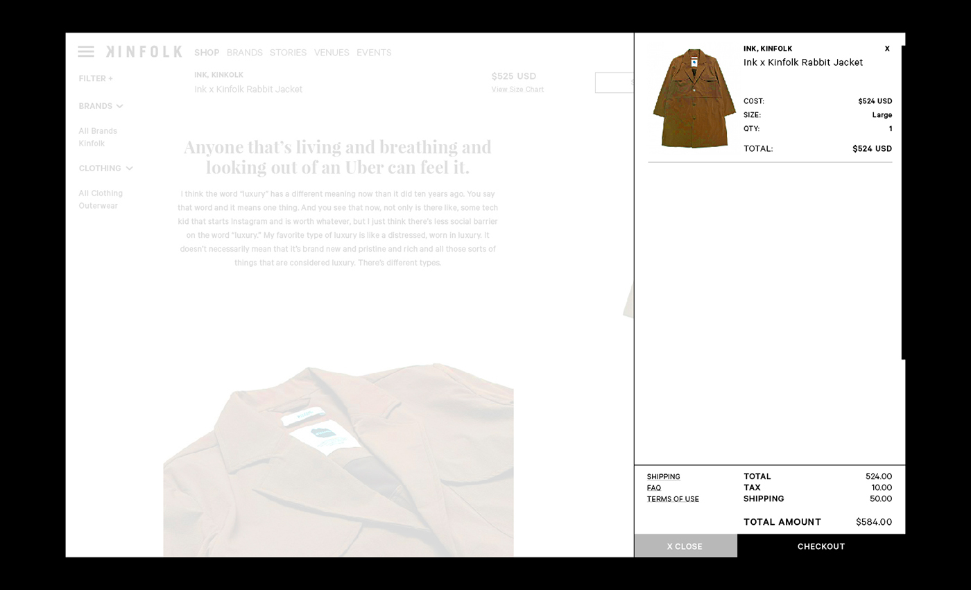 Kinfolk Website store Fashion  e-commerce shop wordpress UI ux design