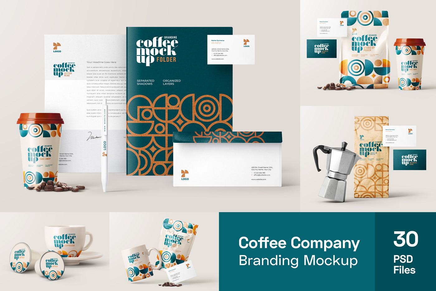 brand identity branding  business card Coffee coffee shop company corporate style Logotype Mockup Stationery