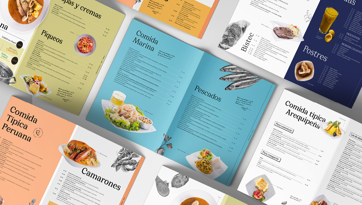 design graphic graphic design  menu design peru restaurant