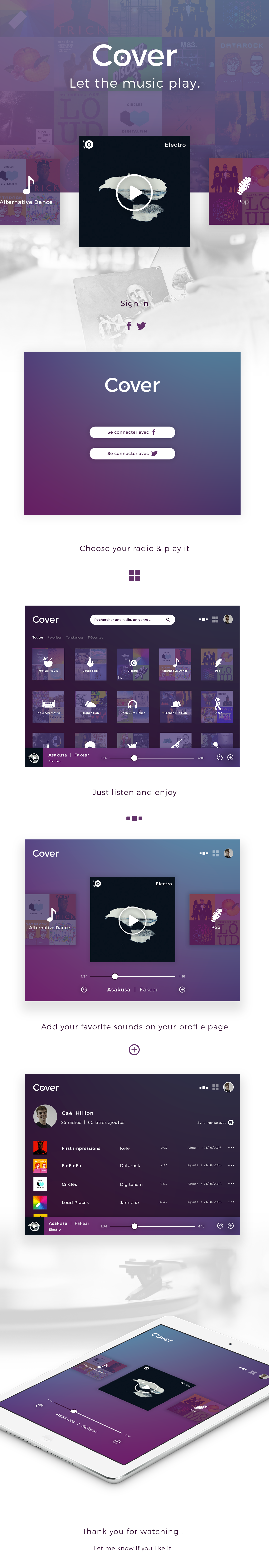 ux UI Interface Radio Web play graphism design concept Album spotify