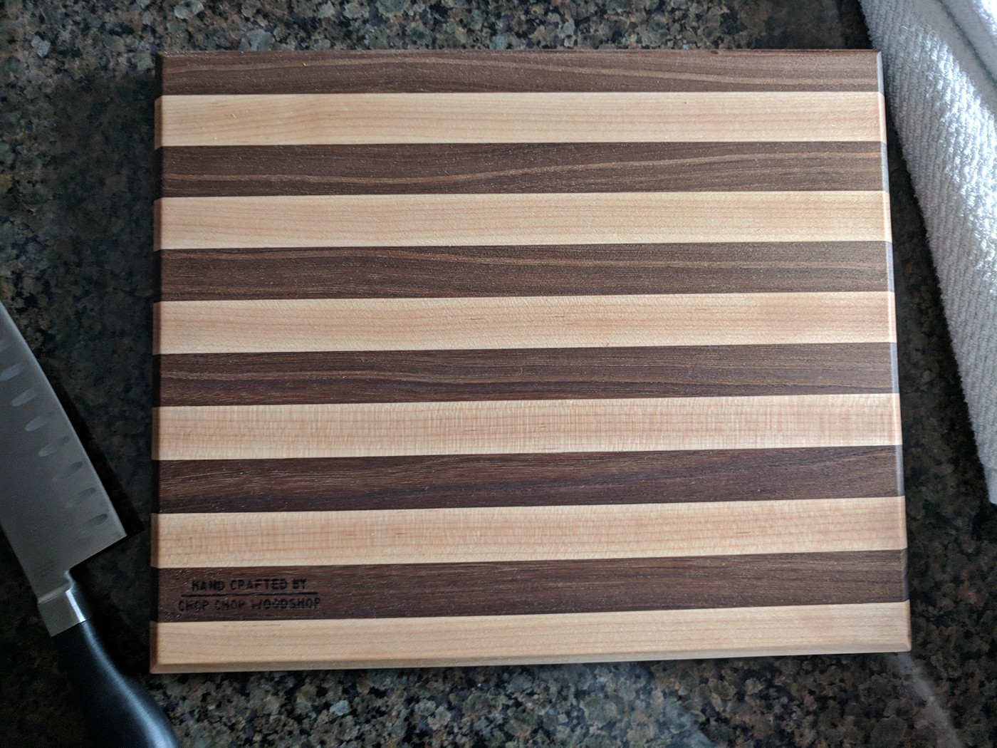 cutting board maple walnut face grain wood