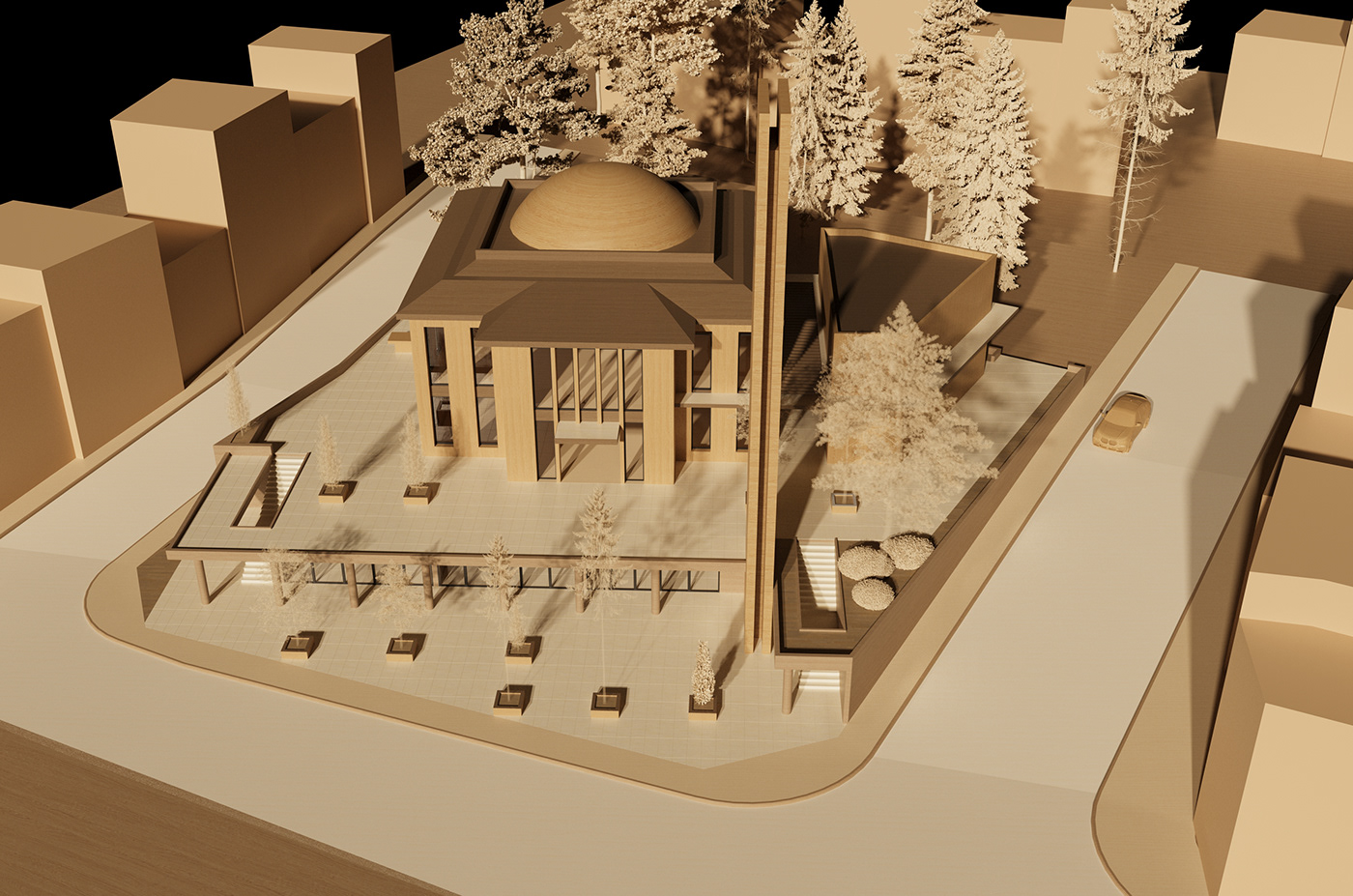 mosque architecture islamic design model 3ds max Render corona exterior 3D