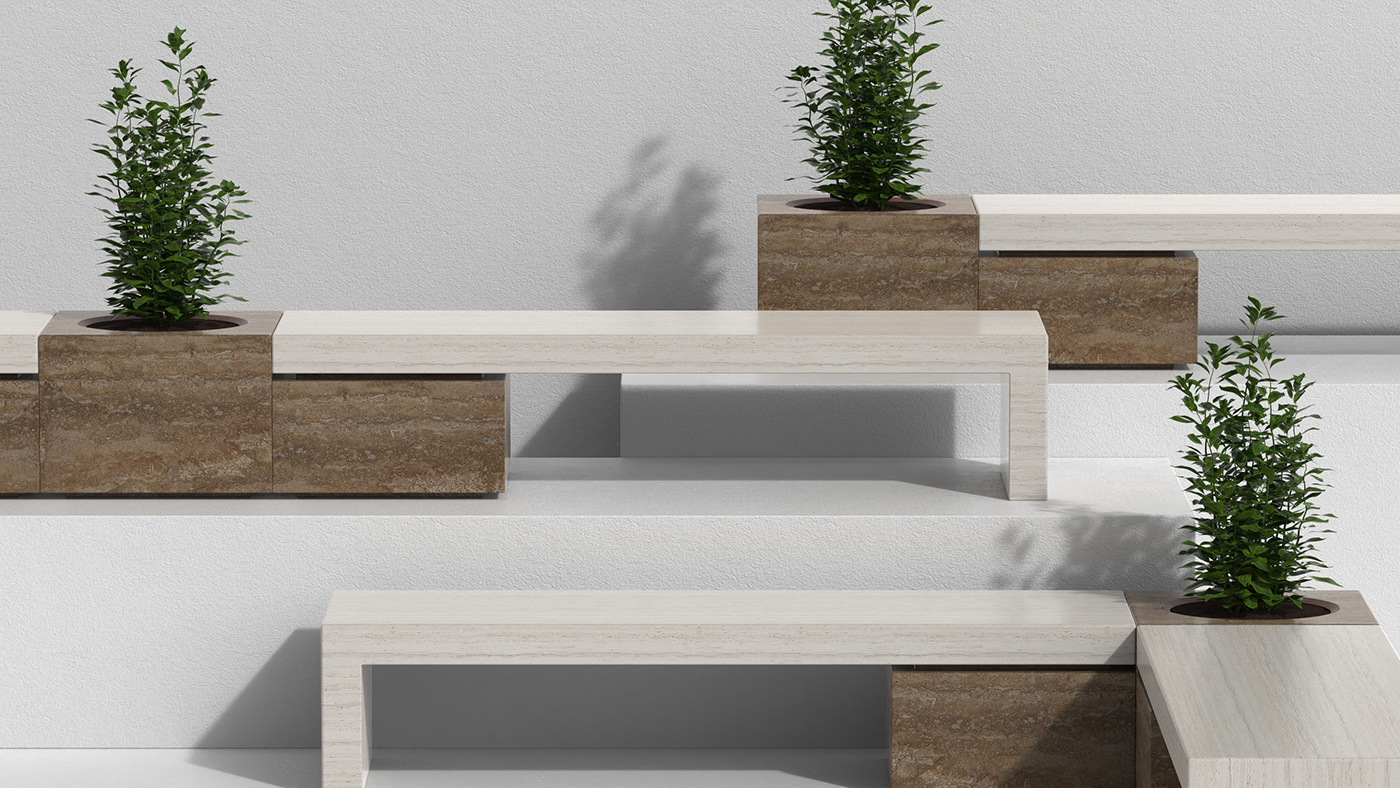 bench design keyshot modular product Render industrial design  3D furniture product design 