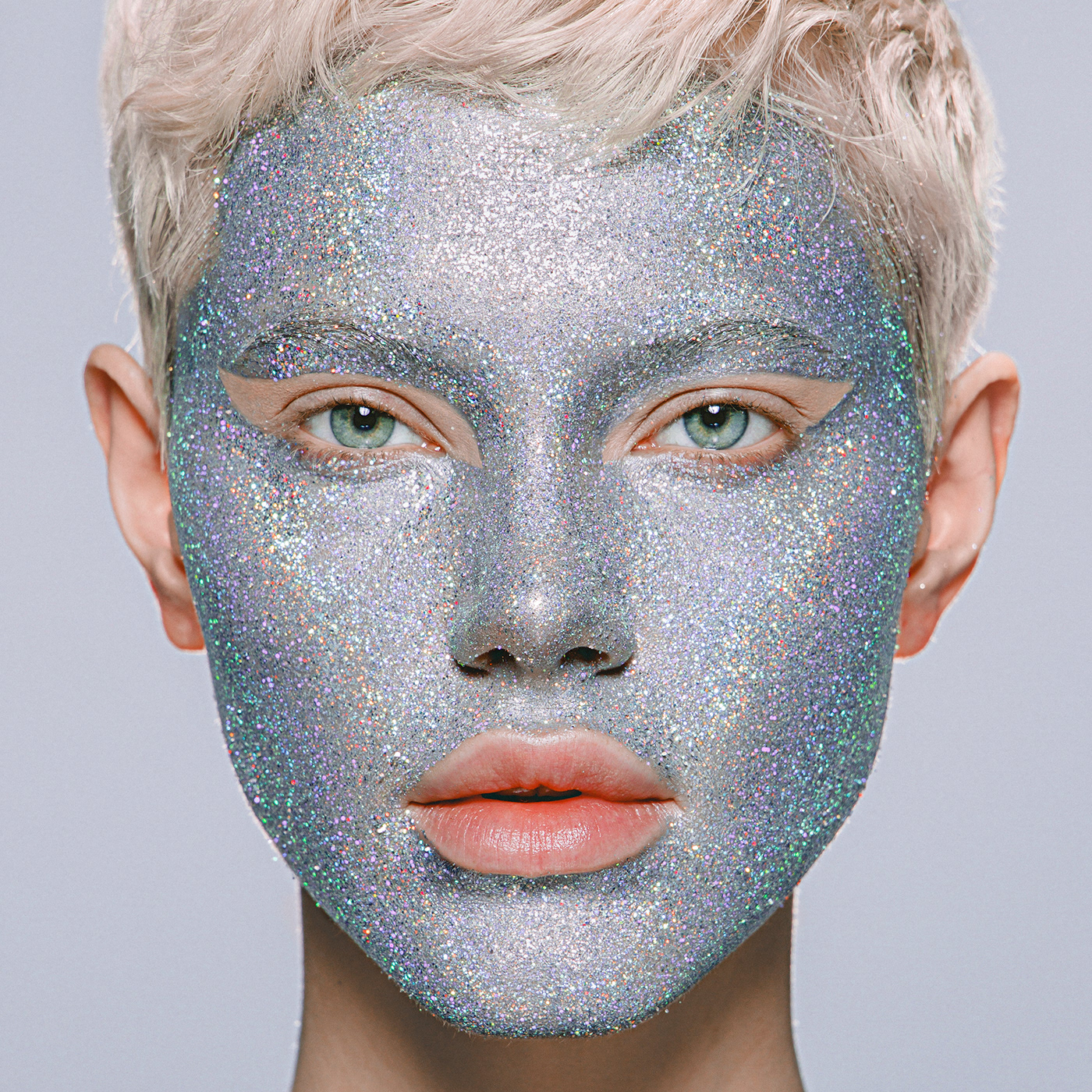 beauty Fashion  makeup model photoshop retouch Behance closeup Glitter portrait