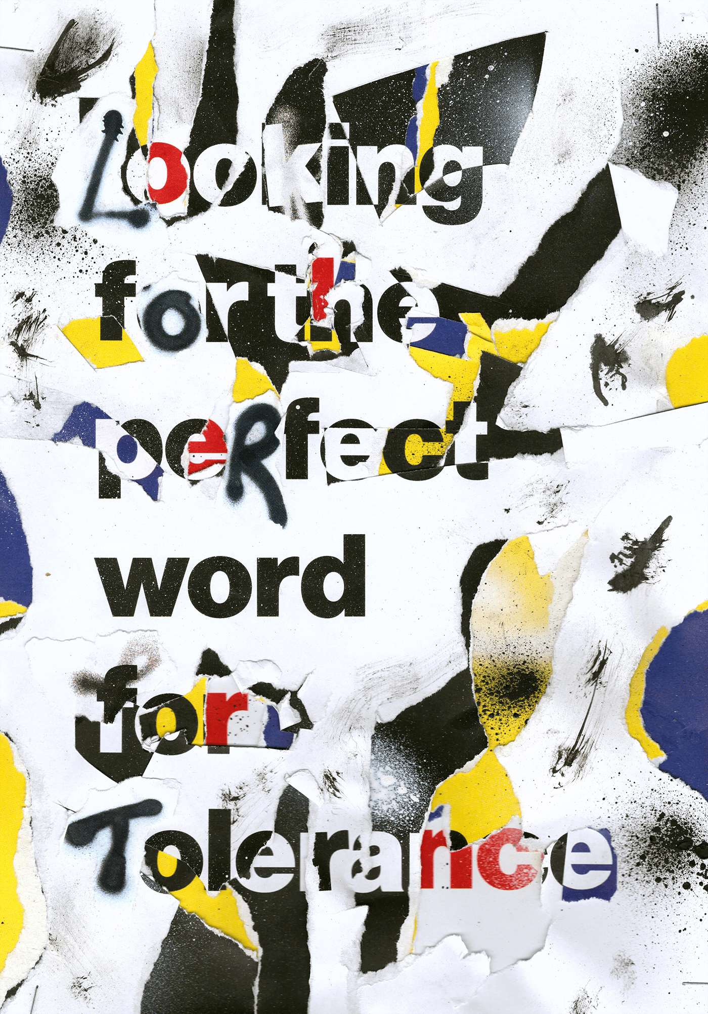design graphic design  collage art art poster Poster Design tolerance tolerance poster Mirko Ilic typography  