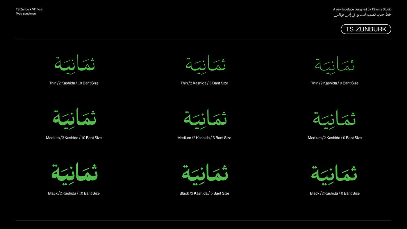 Variable Font typography   Typeface font type design arabic font arabic typography ARABIC VARIABLE FONT Zunburk Font