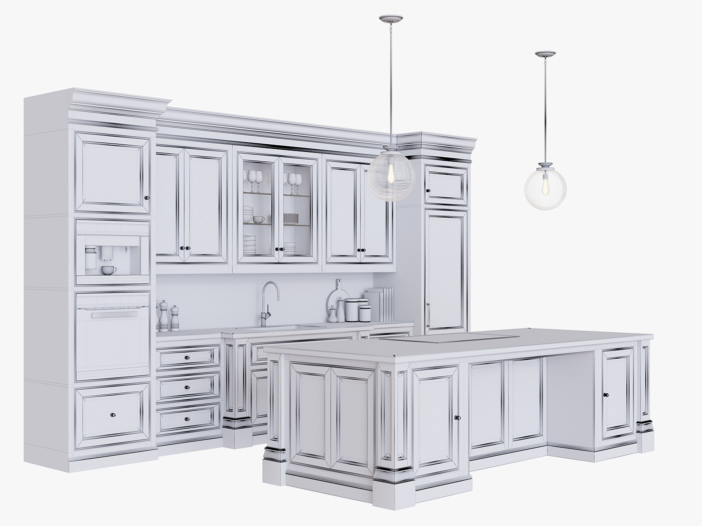 kitchen 3dmodel decor Render corona
