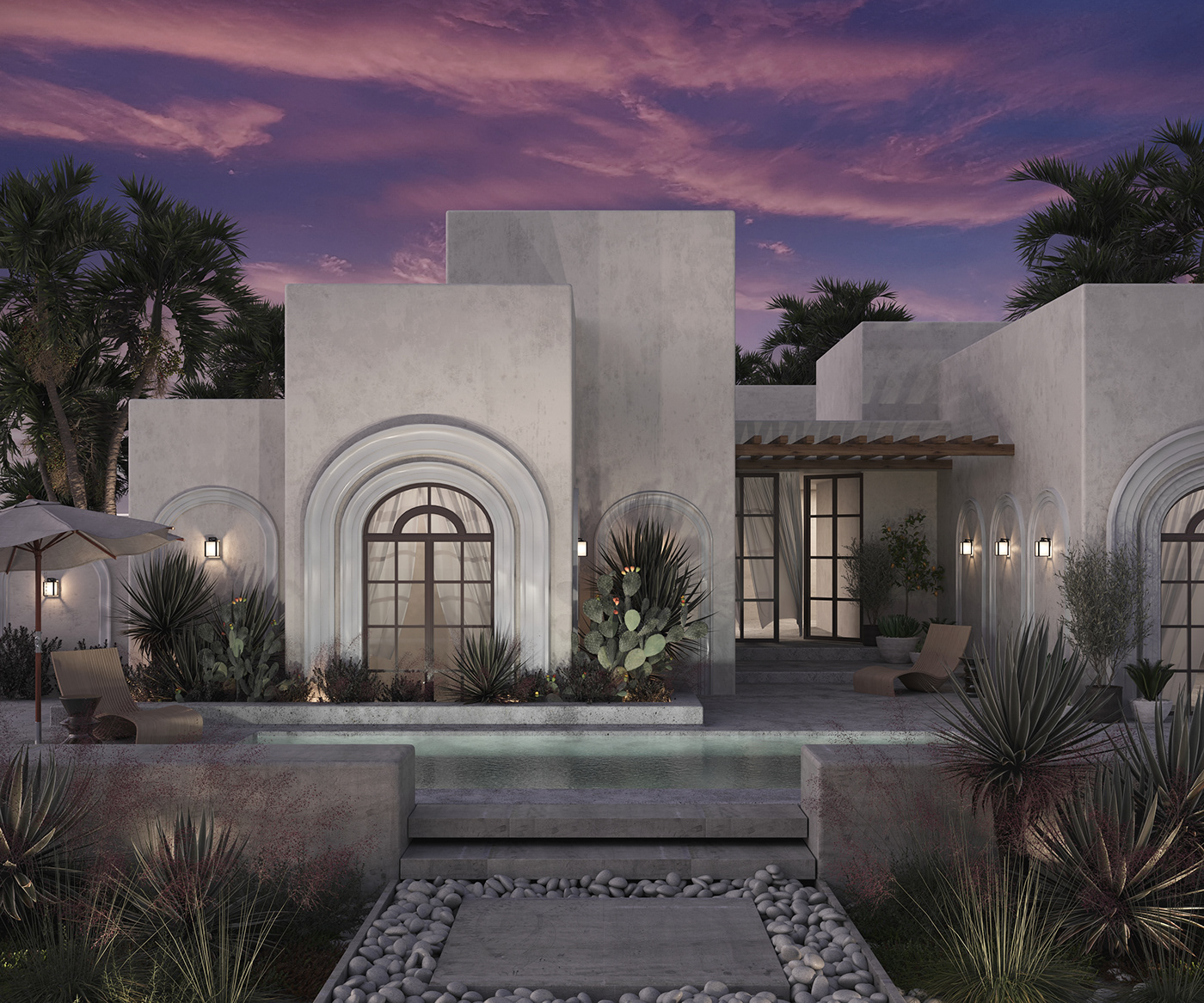 Villa California Landscape Nature SKY architectural design exterior modern interior design  Render