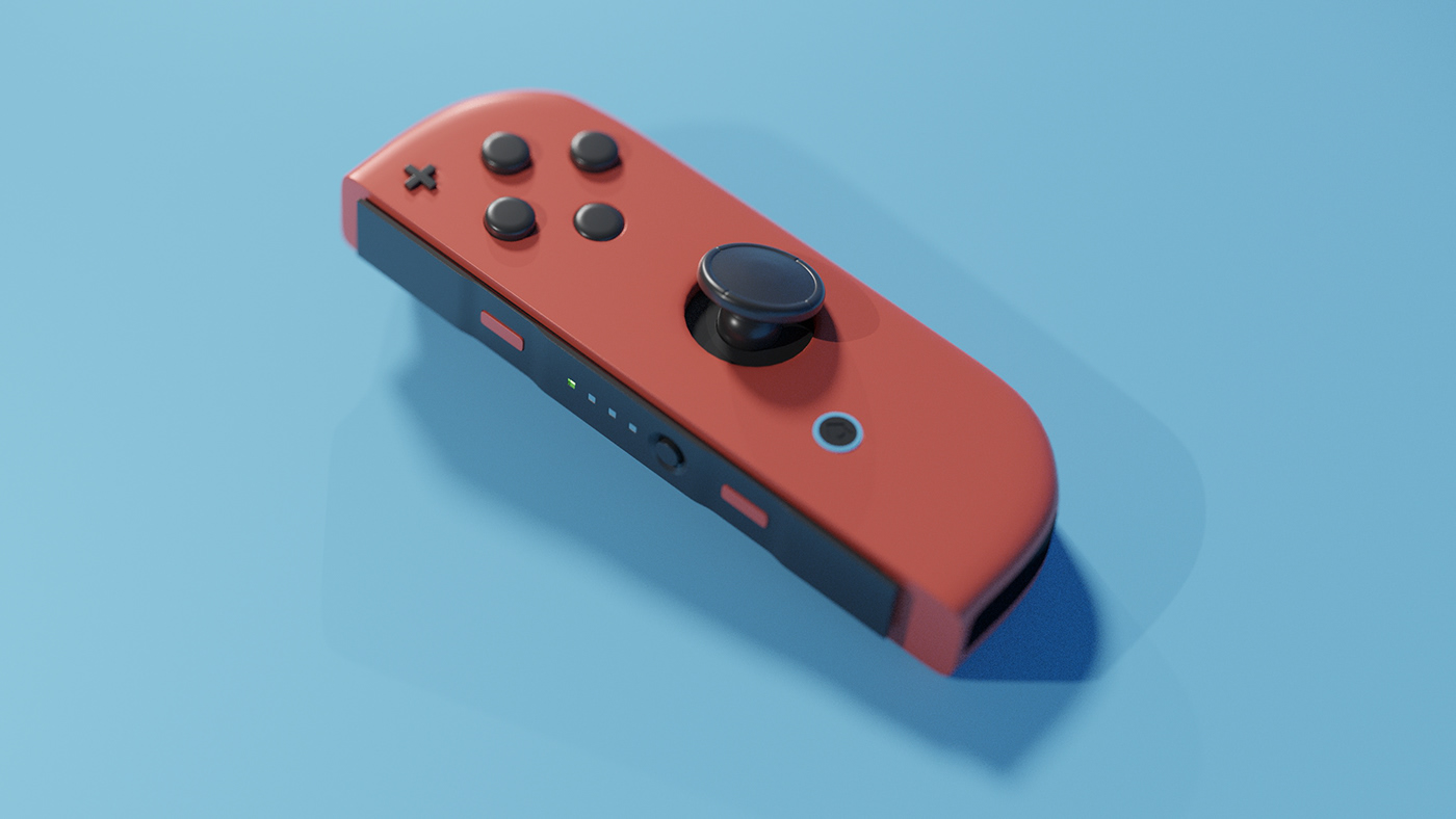 A 3D model of the Switch Joycon controller.