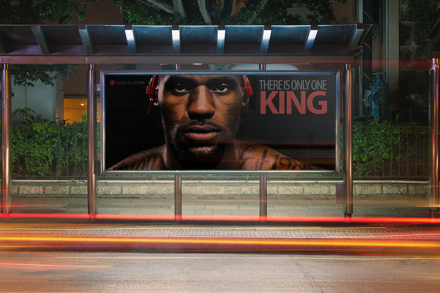 beats LeBron james NBA photoshop ad Advertising  Outdoor Illustrator design