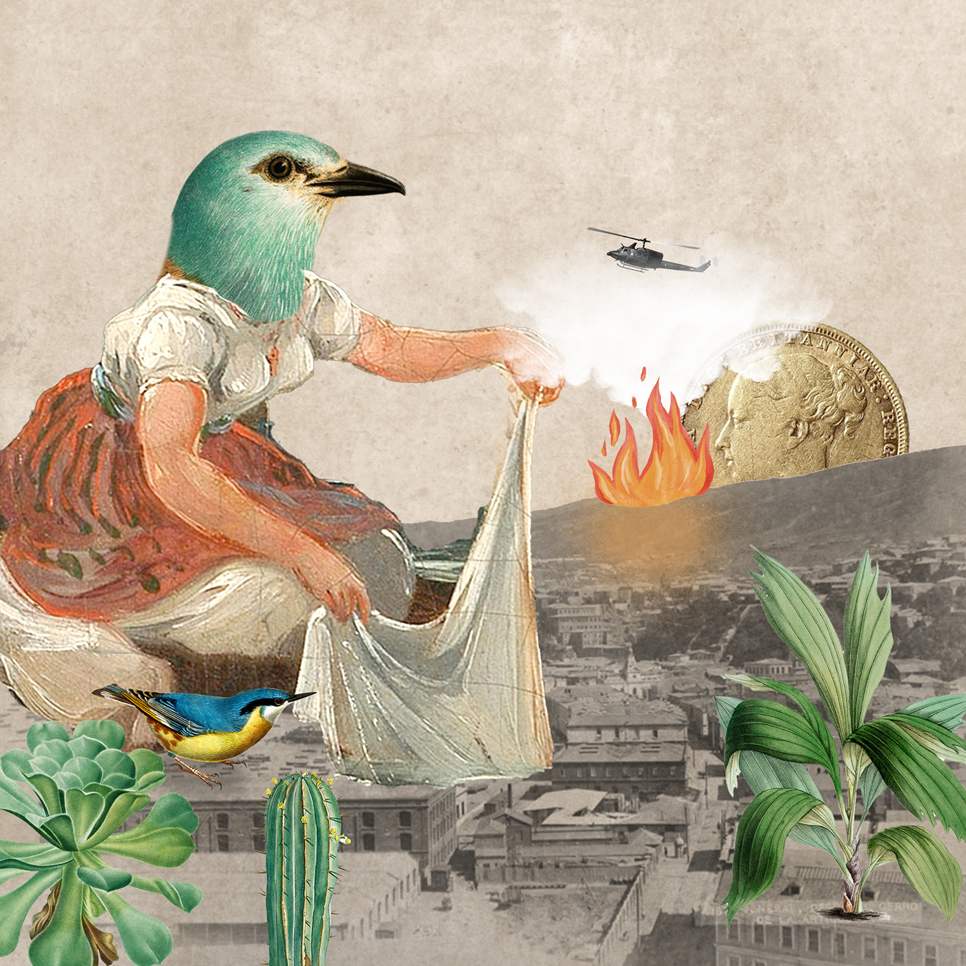 bird capitalism editorial poster collage collage art Digital Art  artist Project frame