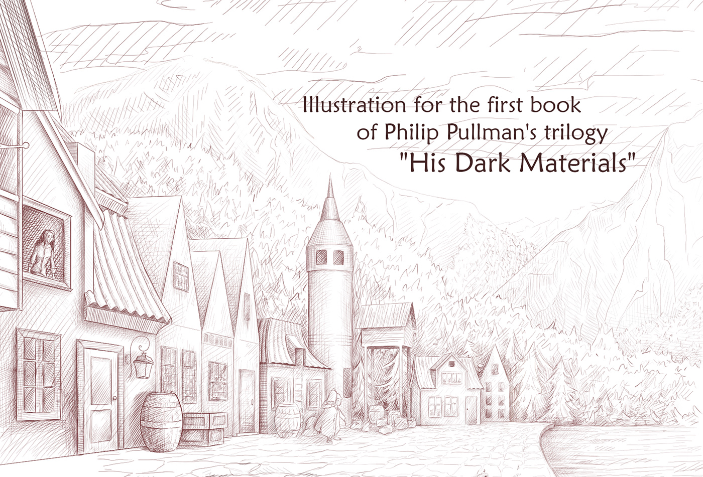 Illustration for the first book of Philip Pullman's trilogy "His Dark Materials" - "Northern lights"