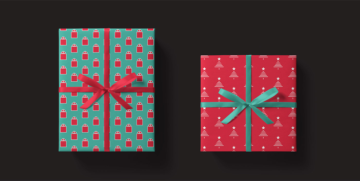 card Christmas Holiday minimal minimalist Packaging paper santa winter xmas