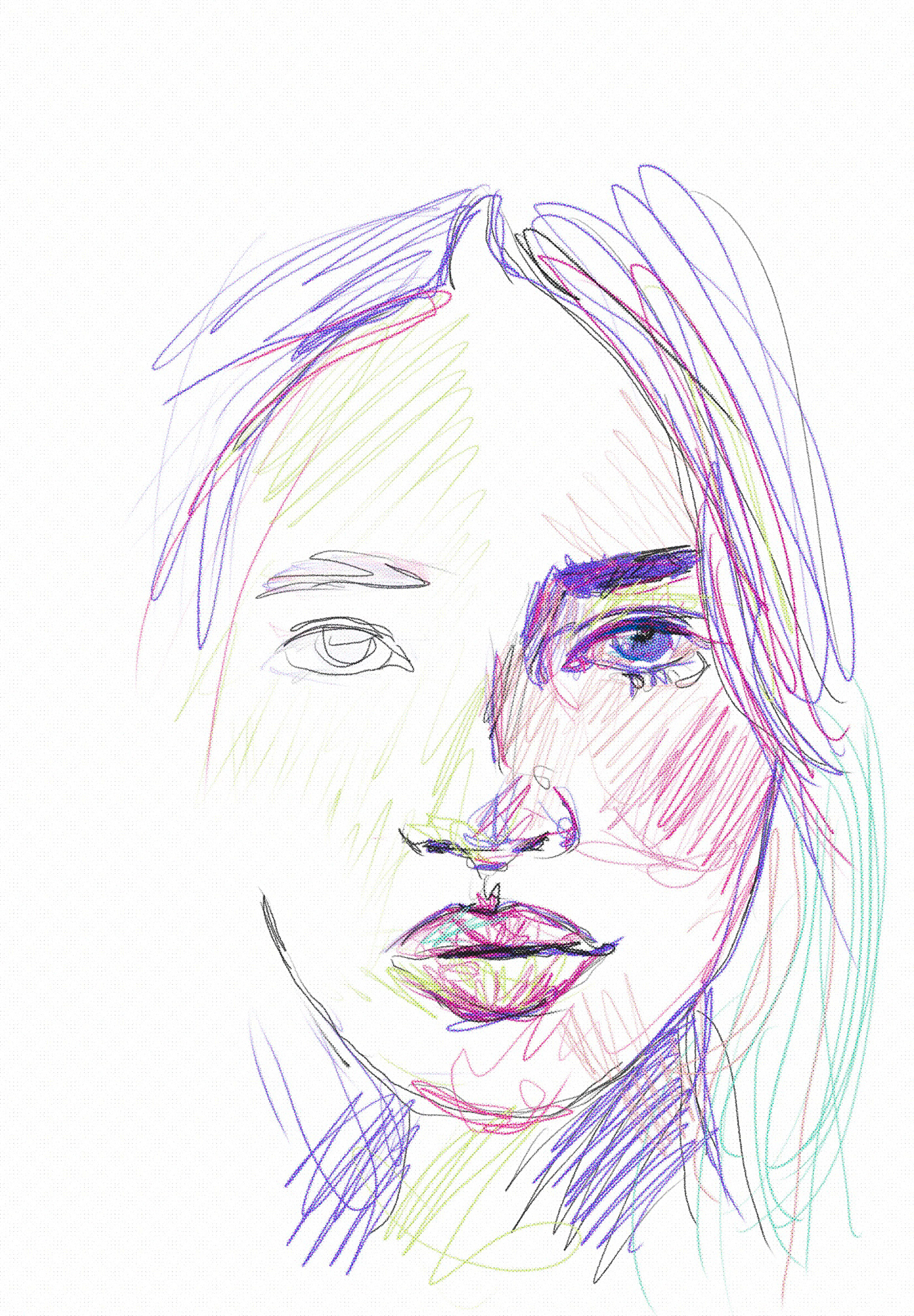 art Digital Art  digital illustration Drawing  girls ILLUSTRATION  portrait Procreate unfinished