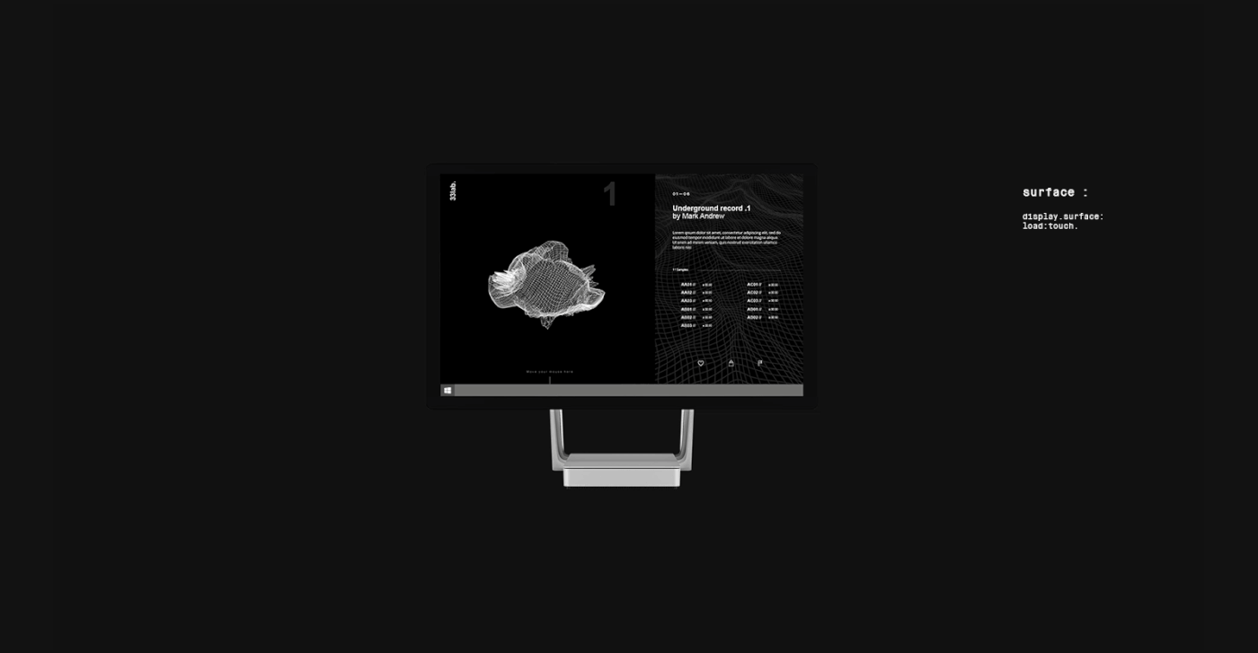 experiment design UI ux dark interactive 33lab apple watch Interface 3D
