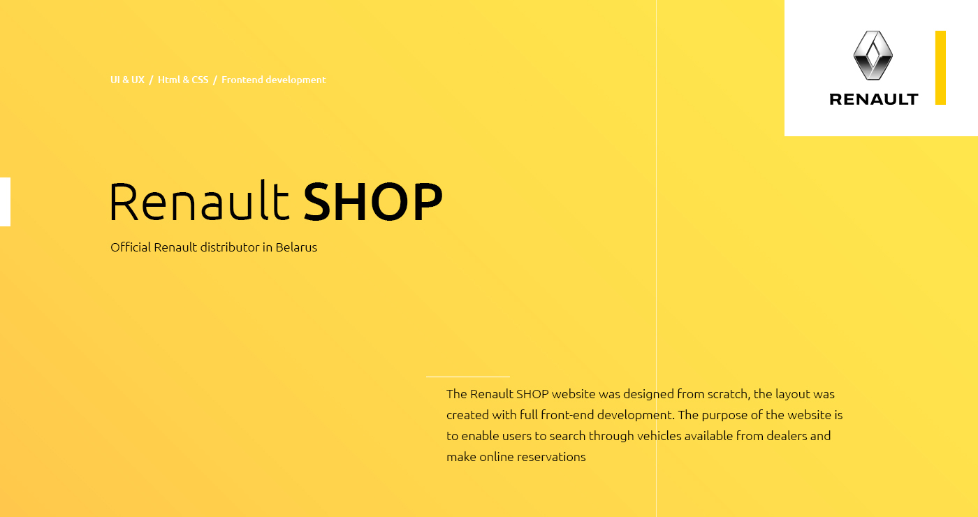 UI/UX Web Design  Responsive Design graphic design  renault HTML css Cars shop