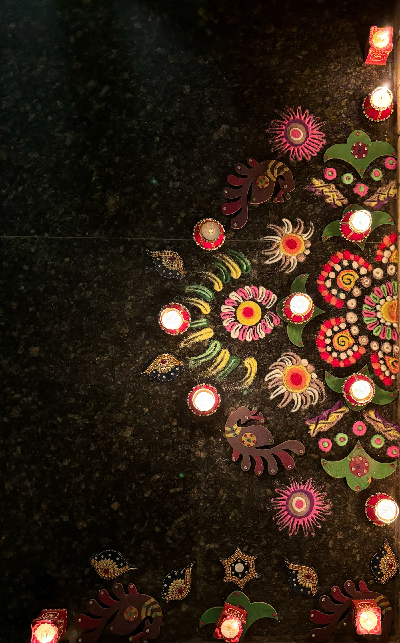 rangoli Diwali lights colour design Diya rang candle